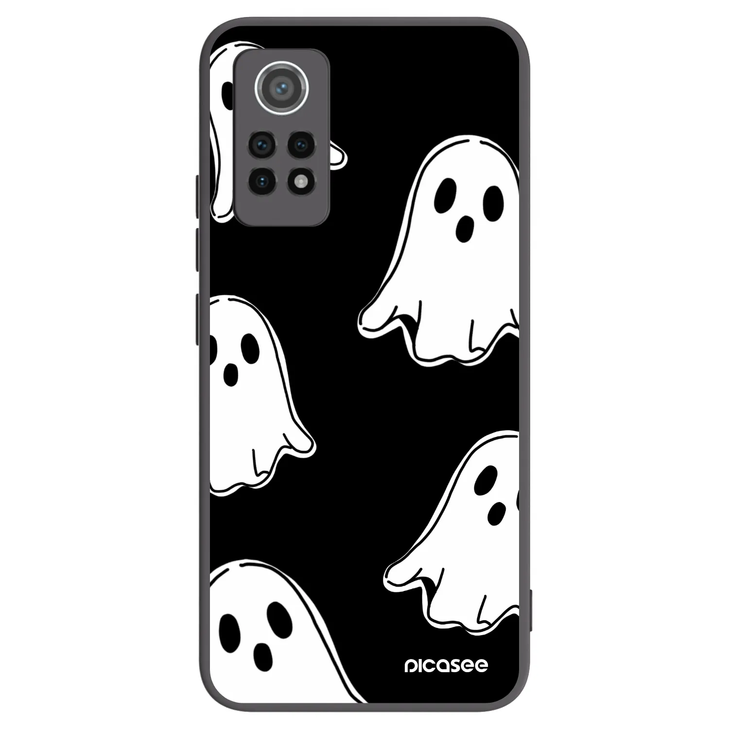 Picasee Xiaomi Redmi Note 12 Pro 4G Hülle - Schwarzes Silikon - Black ghosts