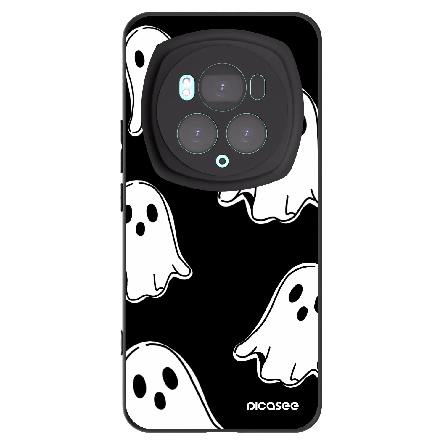 Picasee Honor Magic6 Pro Hülle - Schwarzes Silikon - Black ghosts