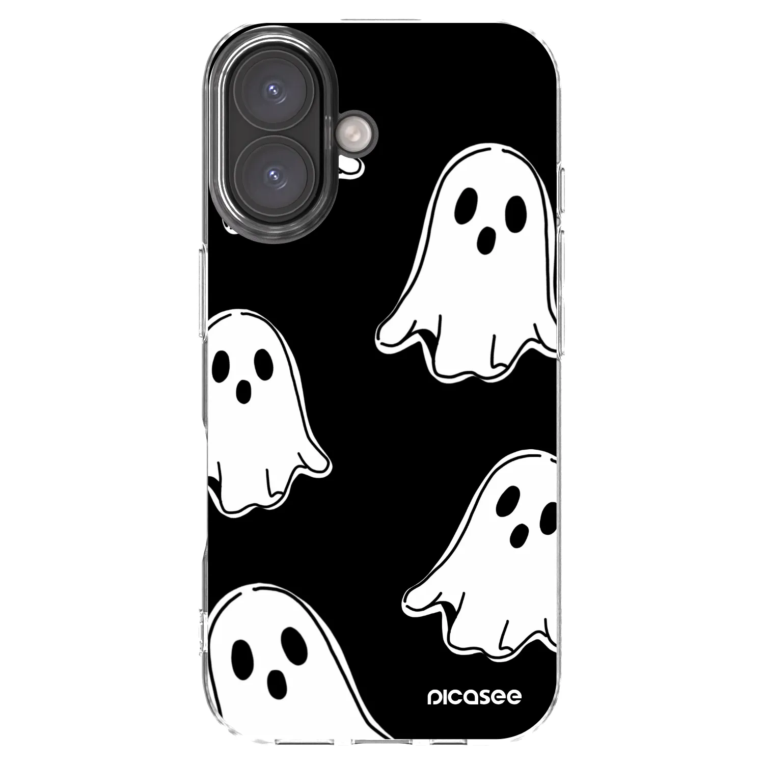 Picasee Apple iPhone 16 Hülle - Transparentes Silikon - Black ghosts