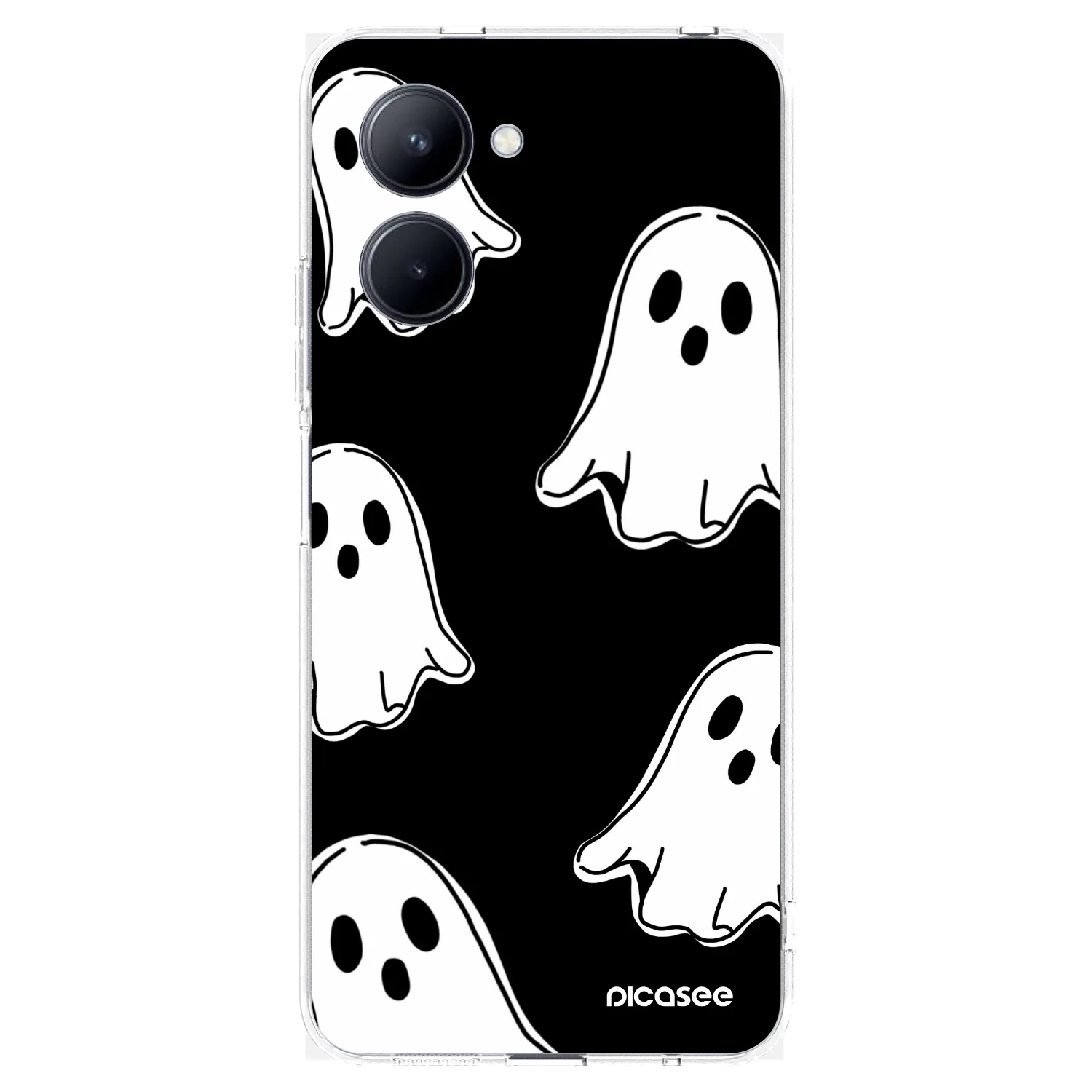 Picasee Realme C33 (2023) Hülle - Transparentes Silikon - Black ghosts