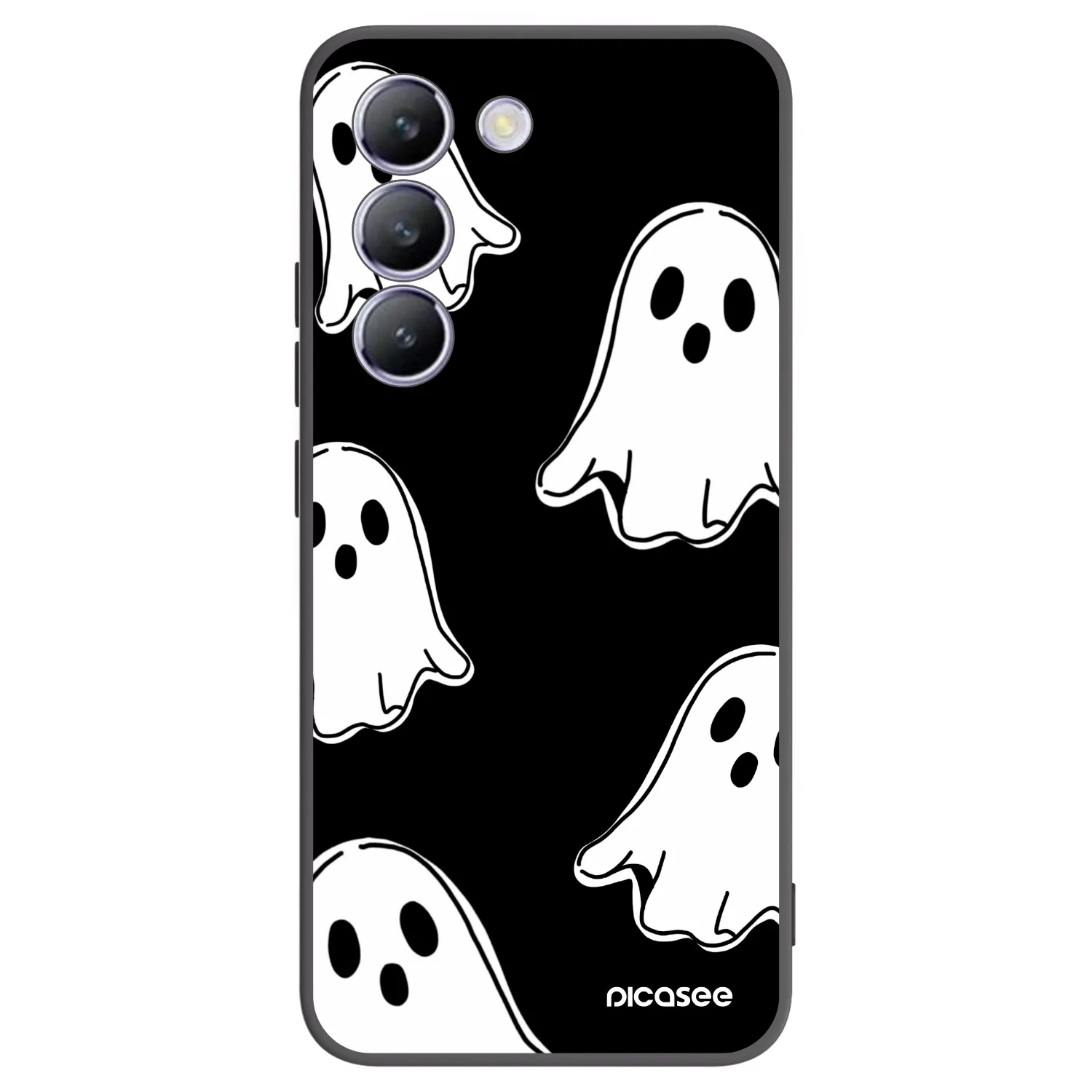 Picasee Vivo V40 SE 5G Hülle - Schwarzes Silikon - Black ghosts