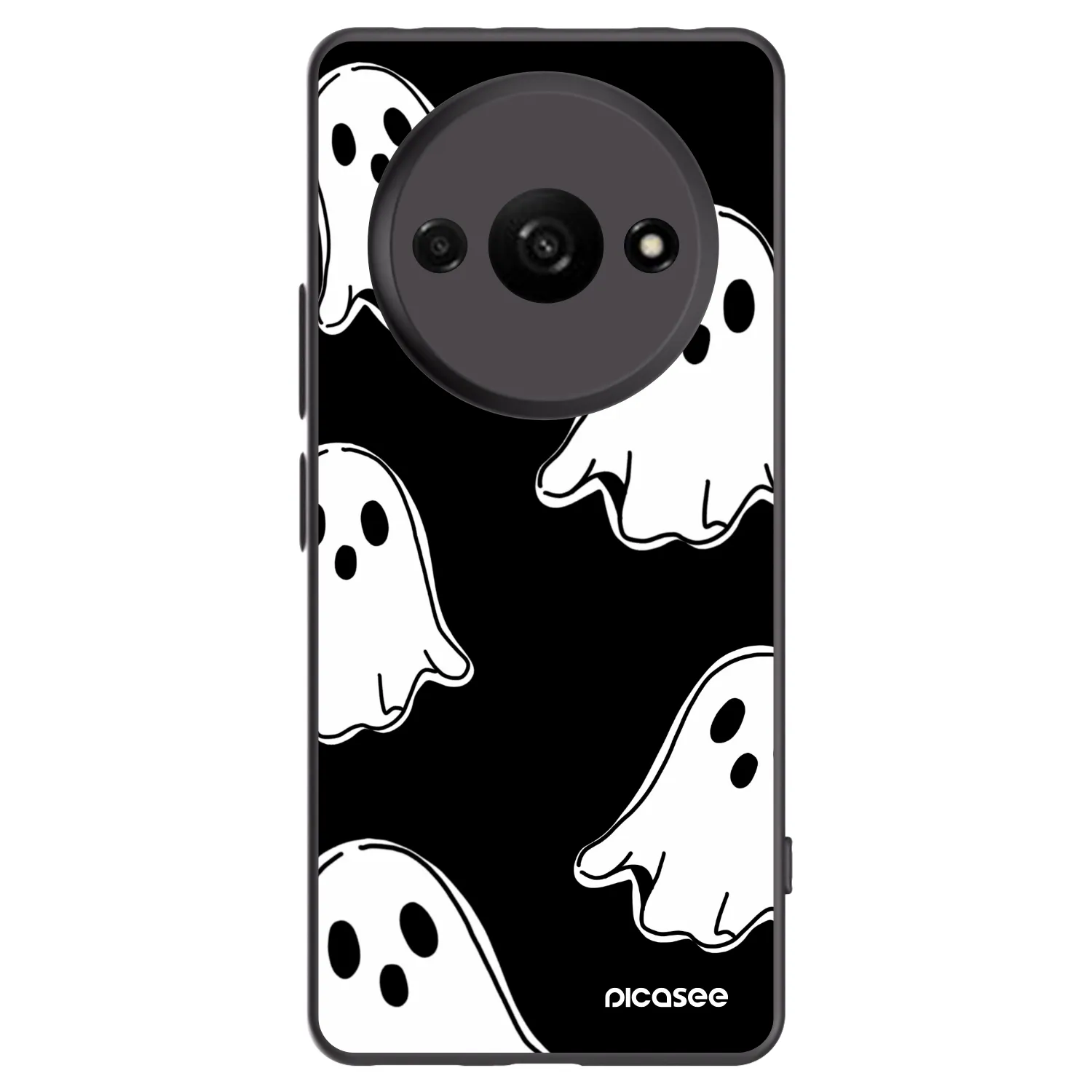 Picasee Xiaomi Redmi A3 Hülle - Schwarzes Silikon - Black ghosts