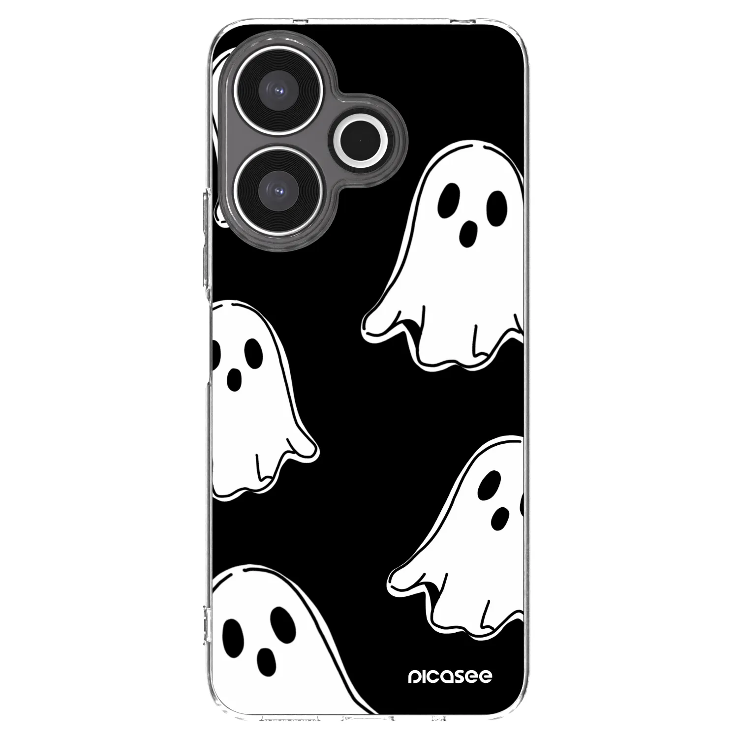 Picasee Xiaomi Redmi 13 4G Hülle - Transparentes Silikon - Black ghosts