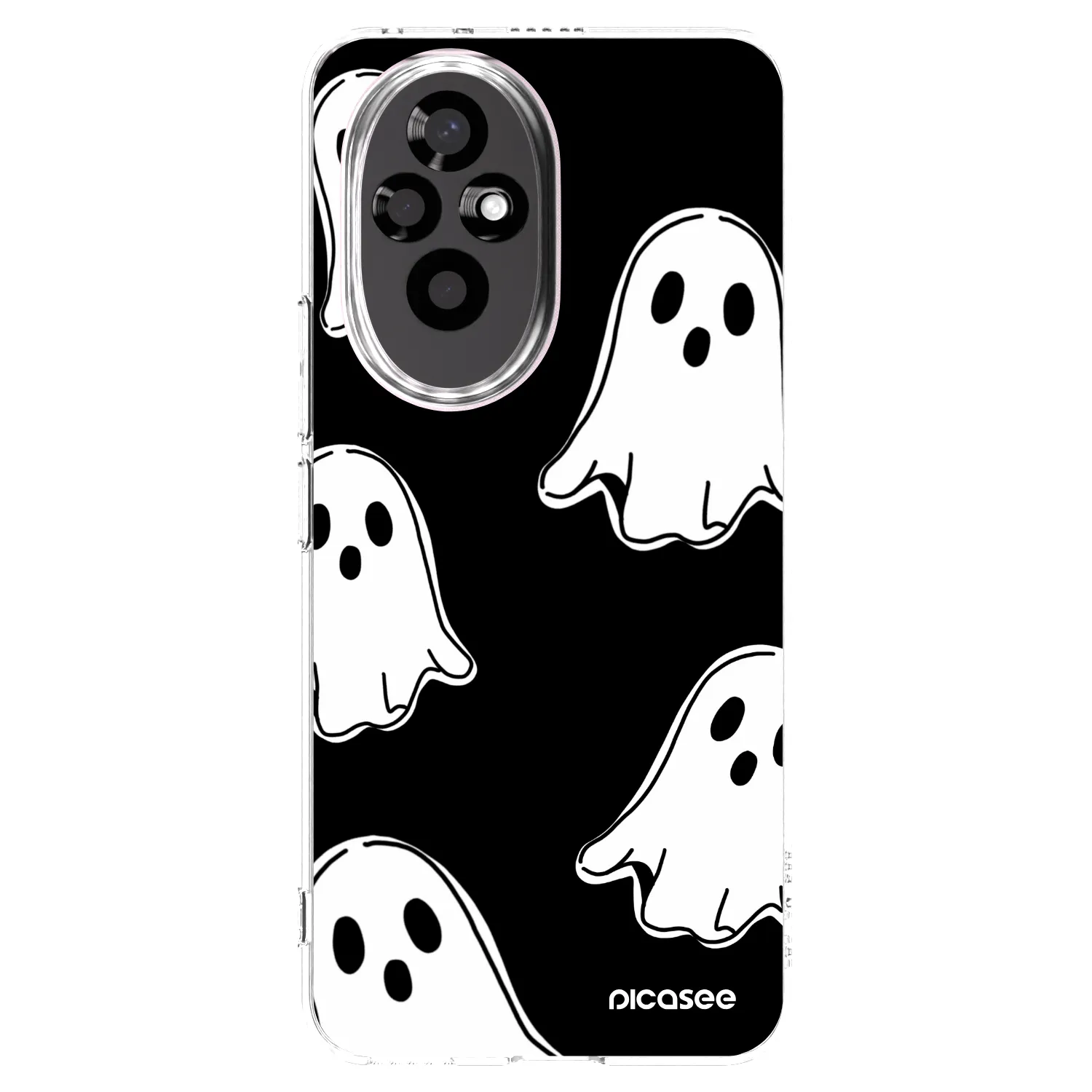 Picasee Honor 200 5G Hülle - Transparentes Silikon - Black ghosts