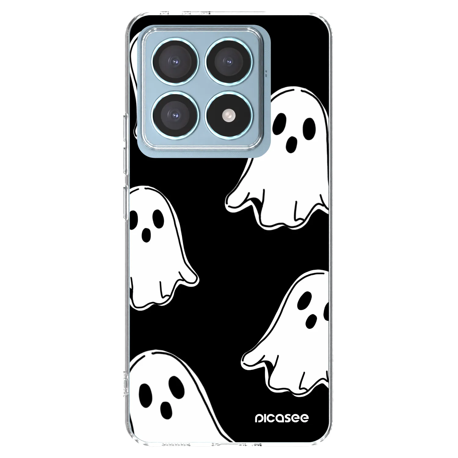 Picasee Xiaomi 14T Pro Hülle - Transparentes Silikon - Black ghosts