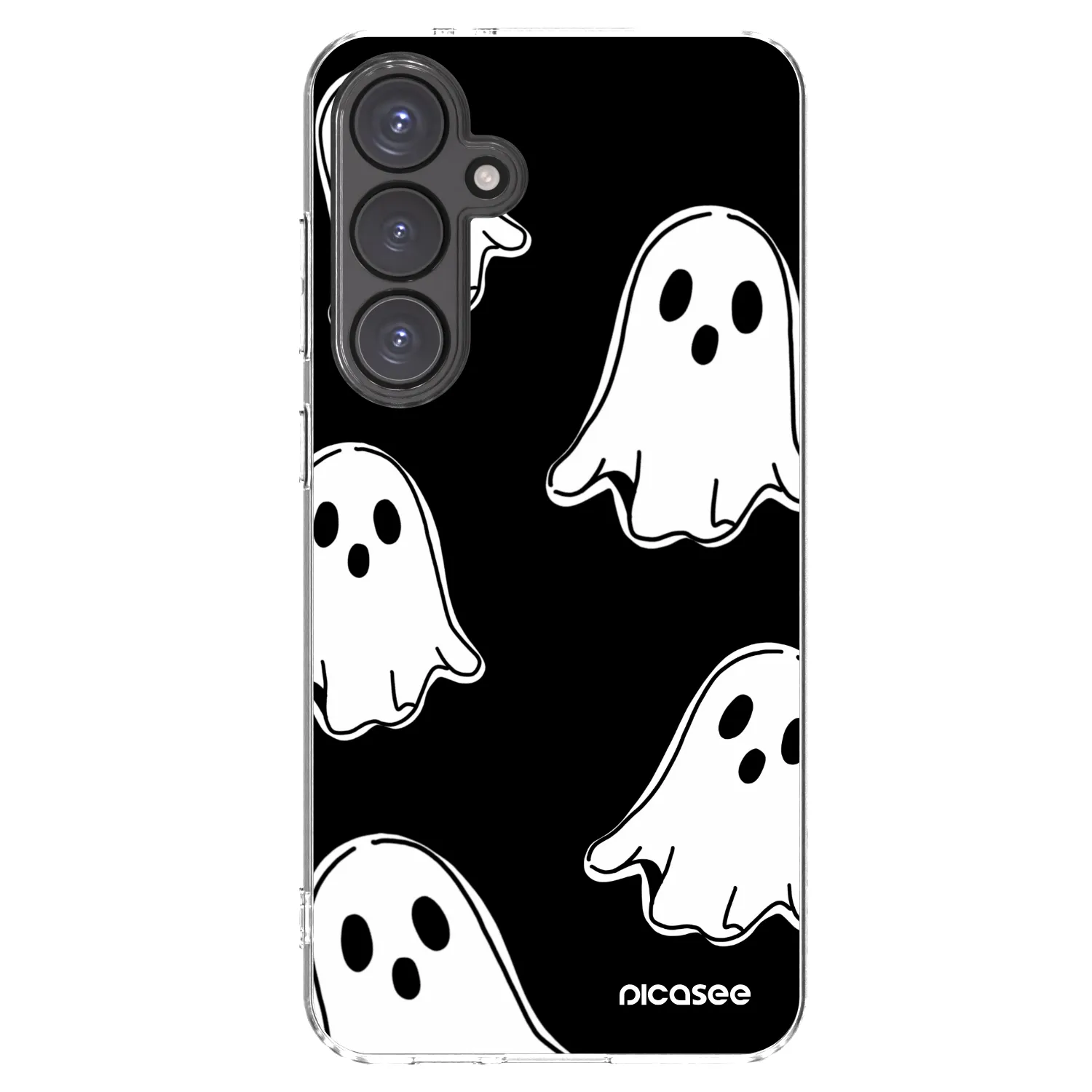Picasee Samsung Galaxy S24 FE S721B Hülle - Transparentes Silikon - Black ghosts