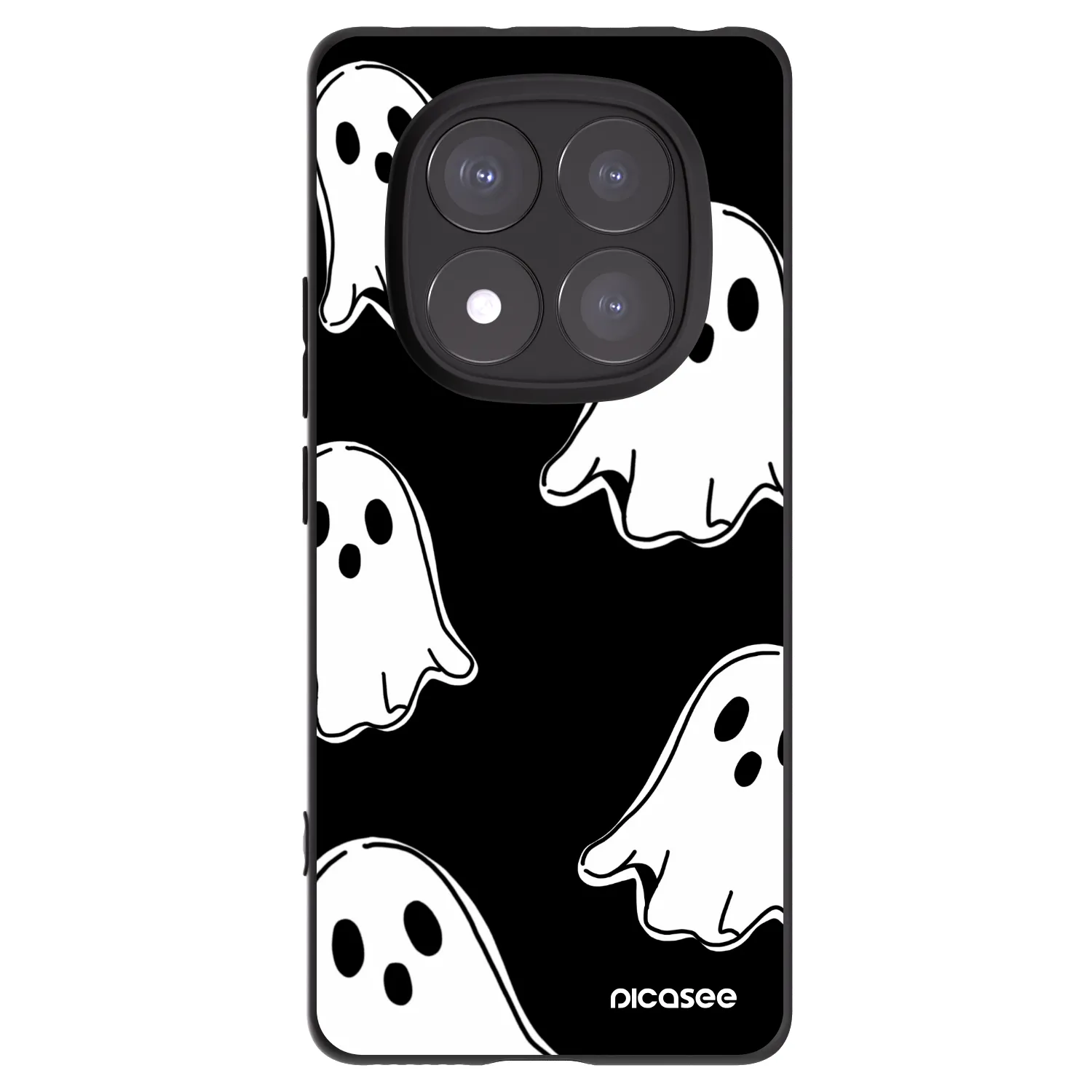 Picasee Xiaomi Redmi Note 14 Pro 5G Hülle - Schwarzes Silikon - Black ghosts
