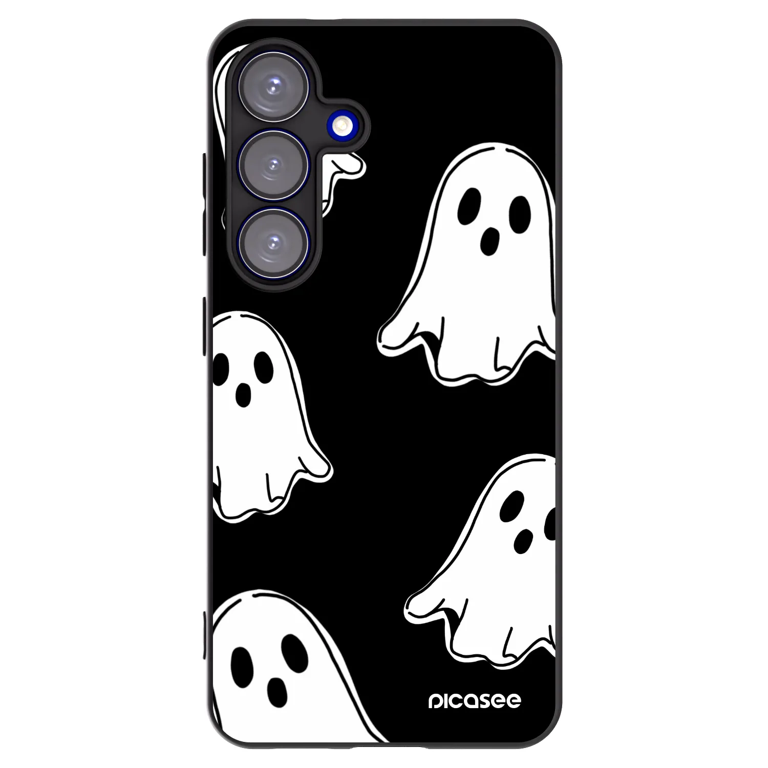 Picasee Samsung Galaxy S25 5G Hülle - Schwarzes Silikon - Black ghosts