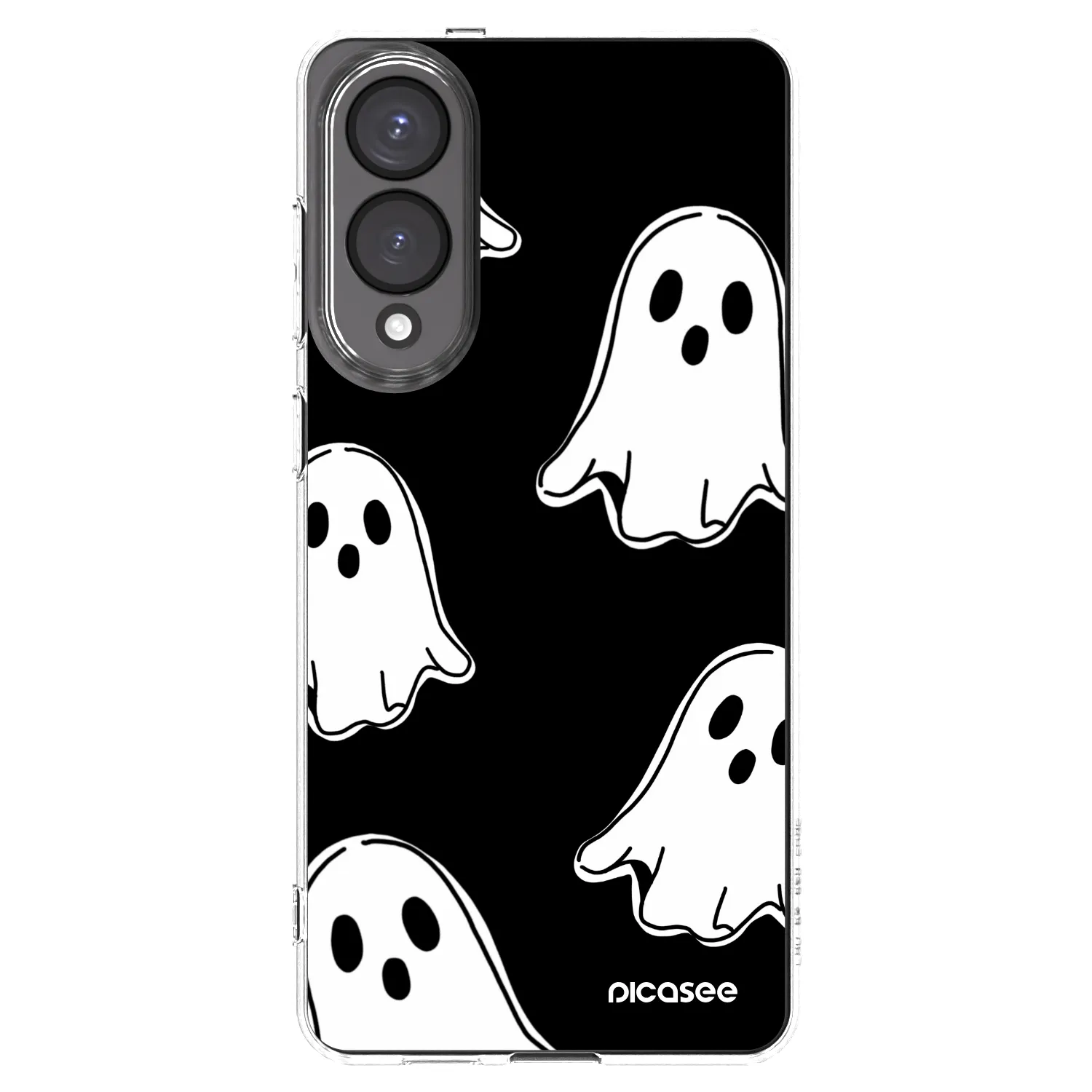 Picasee Samsung Galaxy S25 Edge 5G Hülle - Transparentes Silikon - Black ghosts