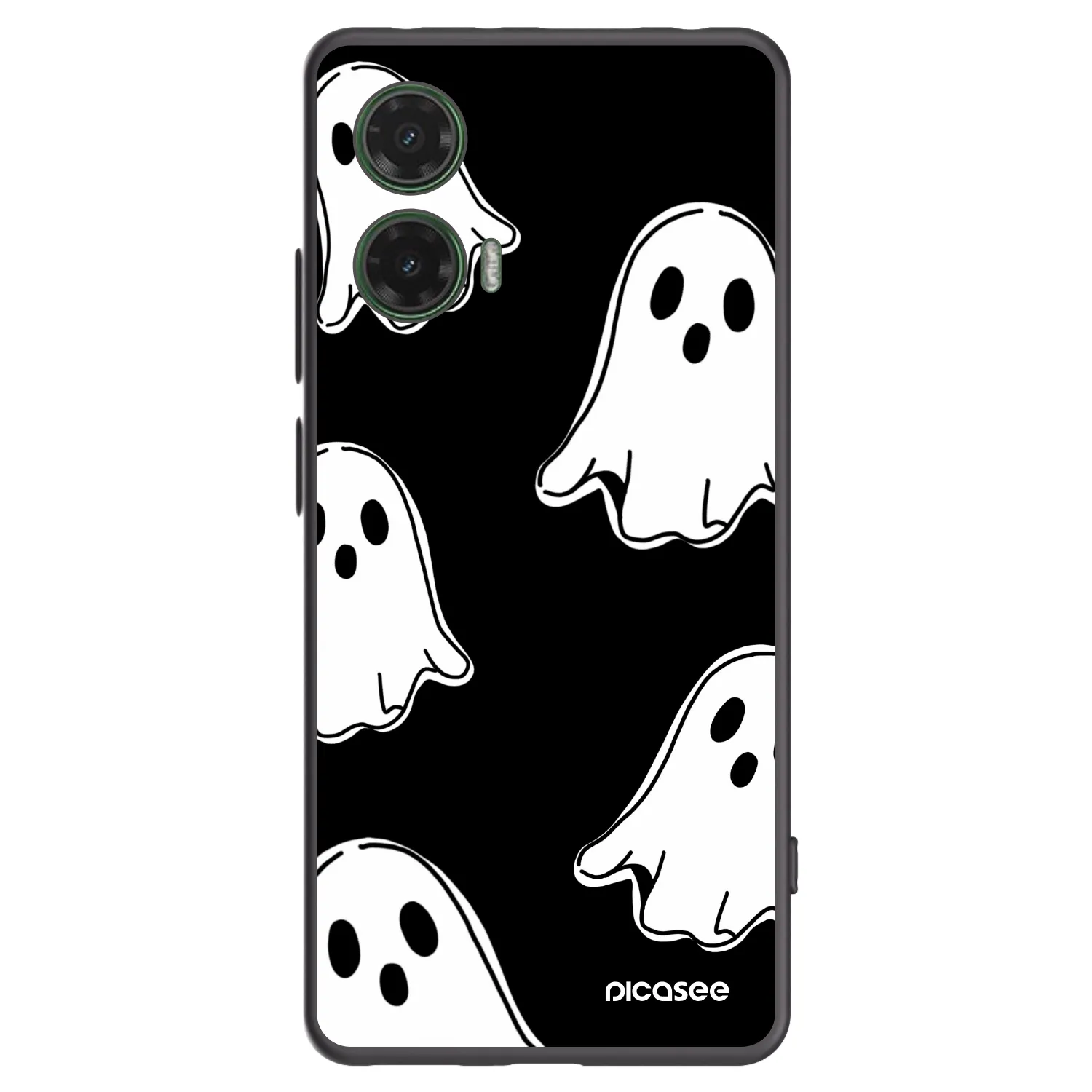 Picasee Motorola Moto G35 5G Hülle - Schwarzes Silikon - Black ghosts
