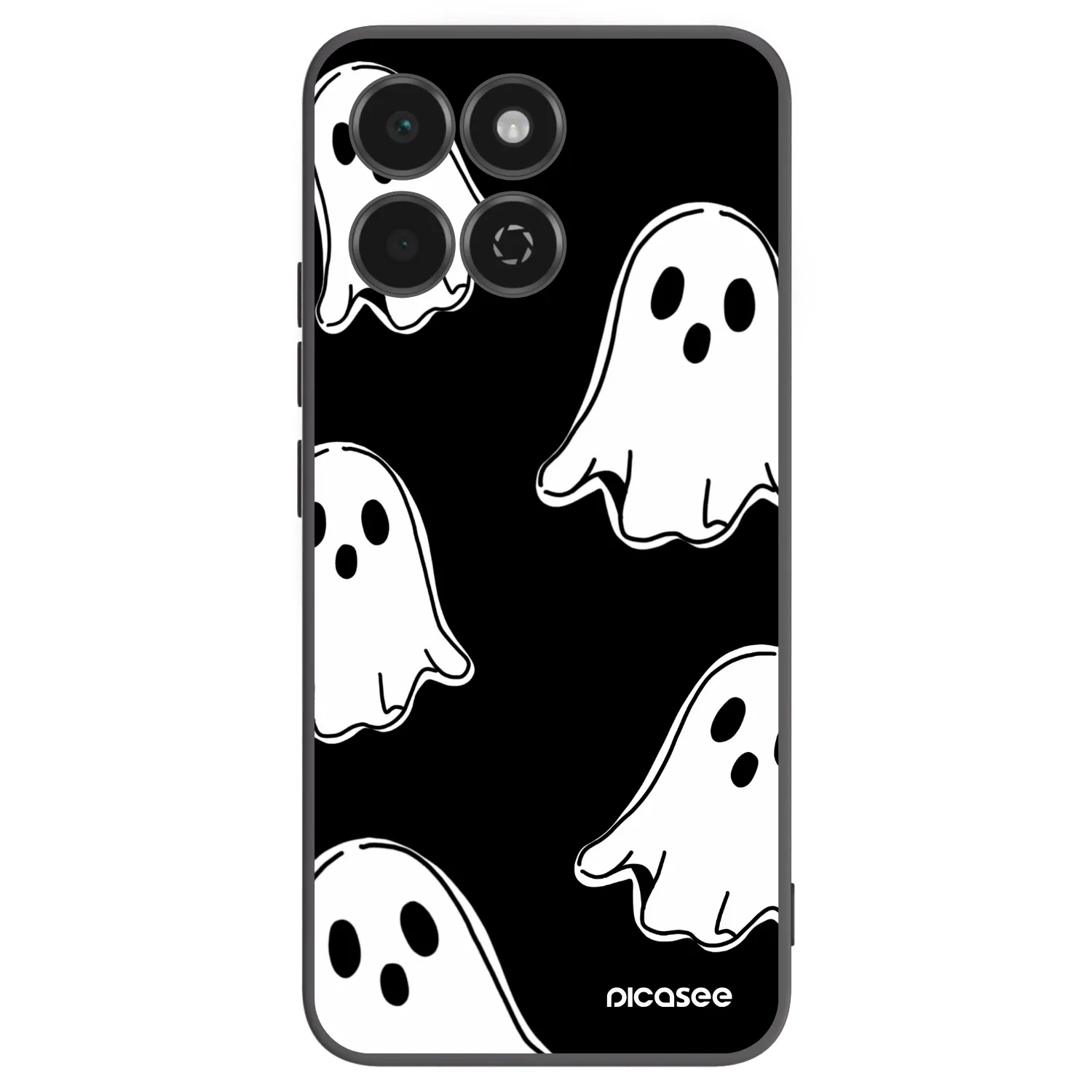 Picasee Honor 200 Smart 5G Hülle - Schwarzes Silikon - Black ghosts