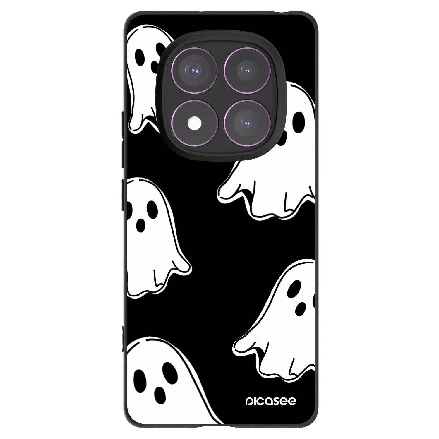 Picasee Xiaomi Redmi Note 14 Pro 4G Hülle - Schwarzes Silikon - Black ghosts