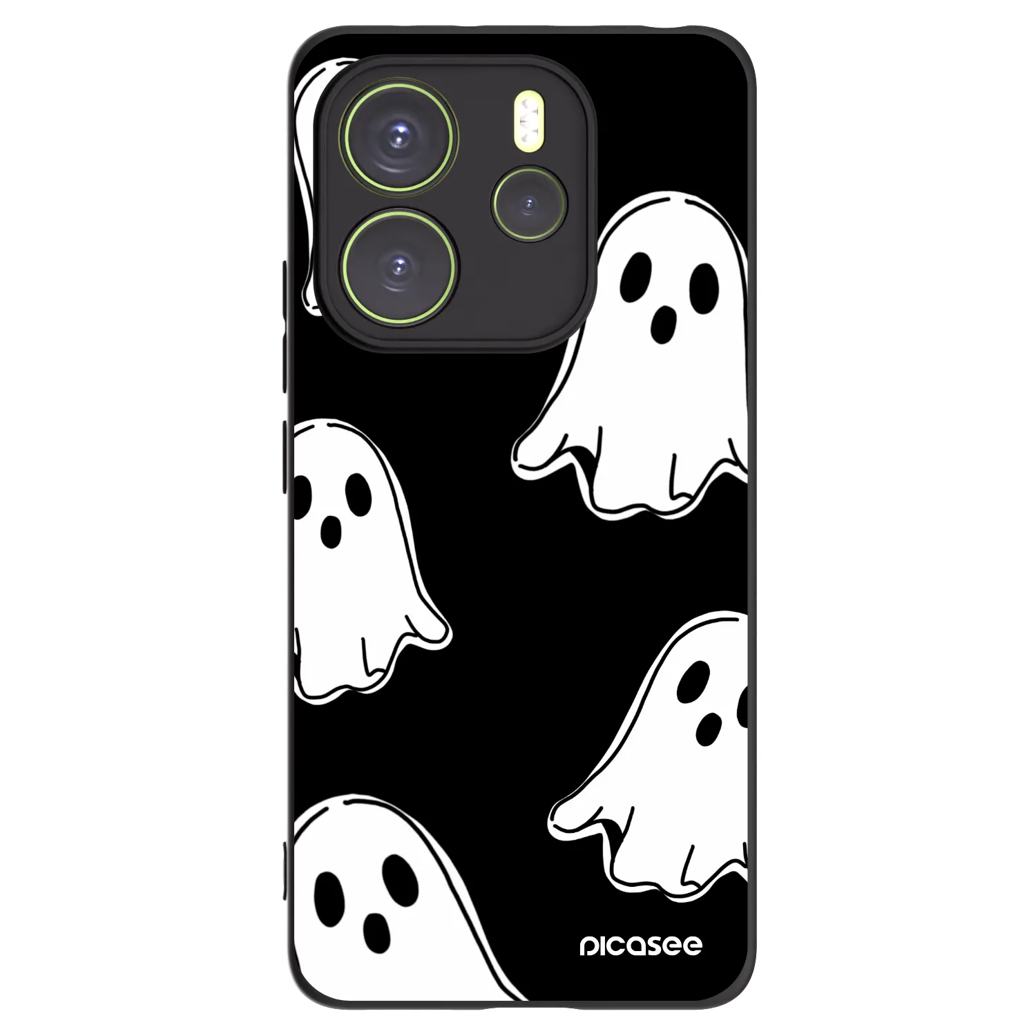 Picasee Xiaomi Redmi Note 14 4G Hülle - Schwarzes Silikon - Black ghosts