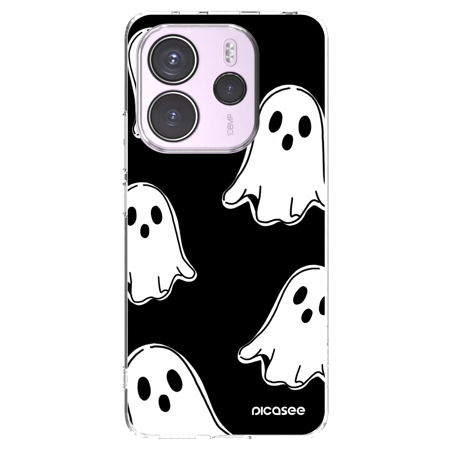 Picasee Xiaomi Redmi Note 14 4G Hülle - Transparentes Silikon - Black ghosts