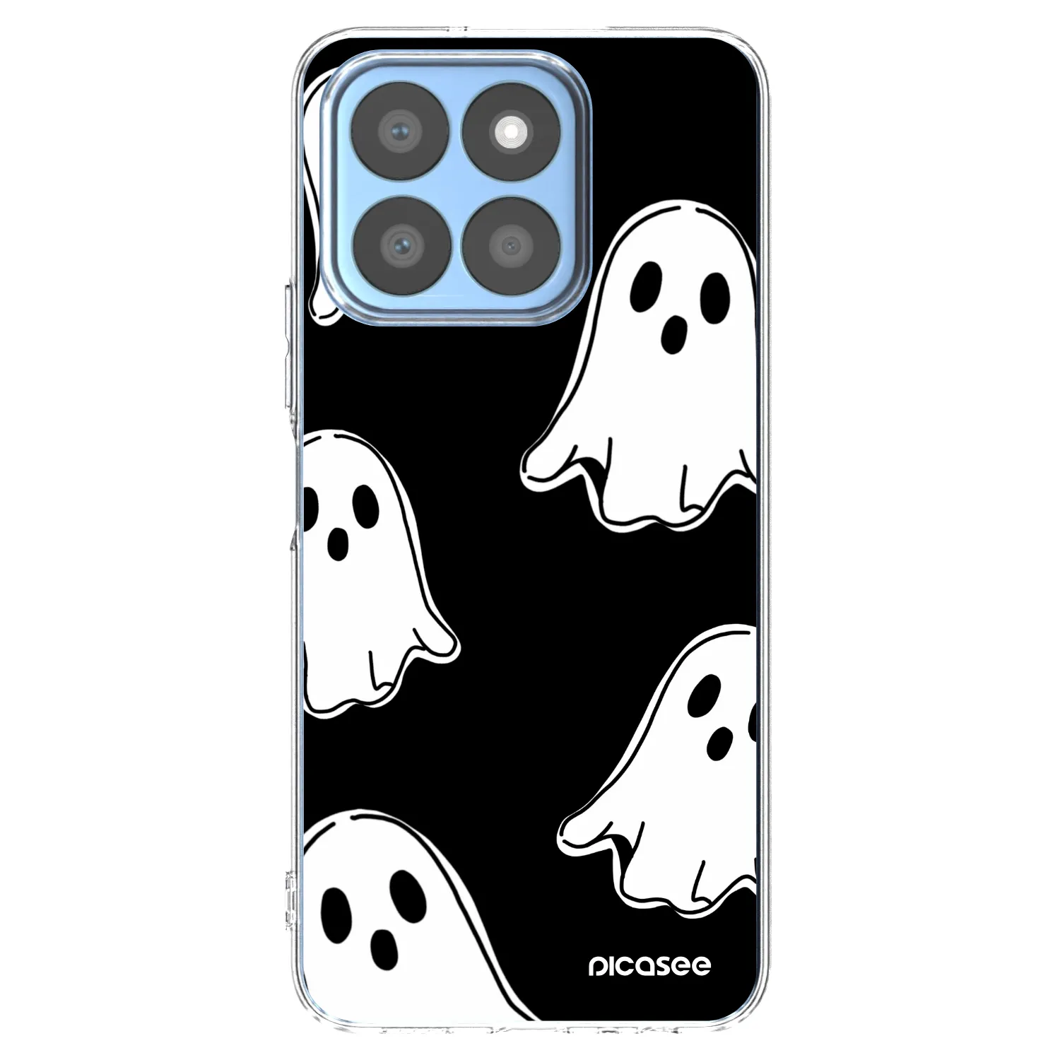 Picasee Honor X8c Hülle - Transparentes Silikon - Black ghosts