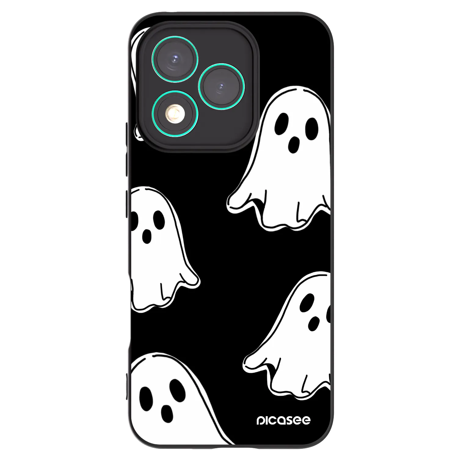 Picasee Honor 400 Lite 5G Hülle - Schwarzes Silikon - Black ghosts