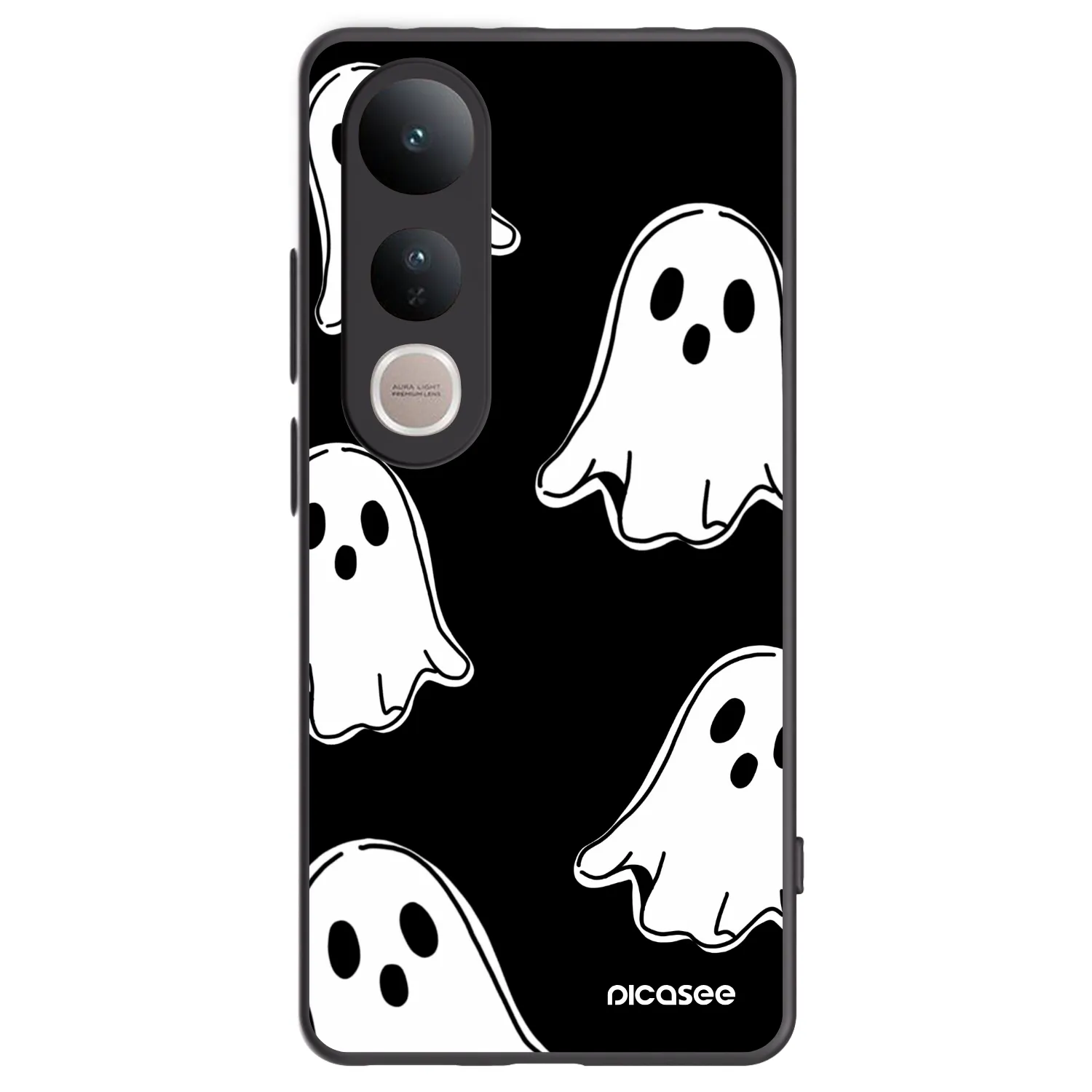 Picasee Vivo V50 Lite 5G Hülle - Schwarzes Silikon - Black ghosts