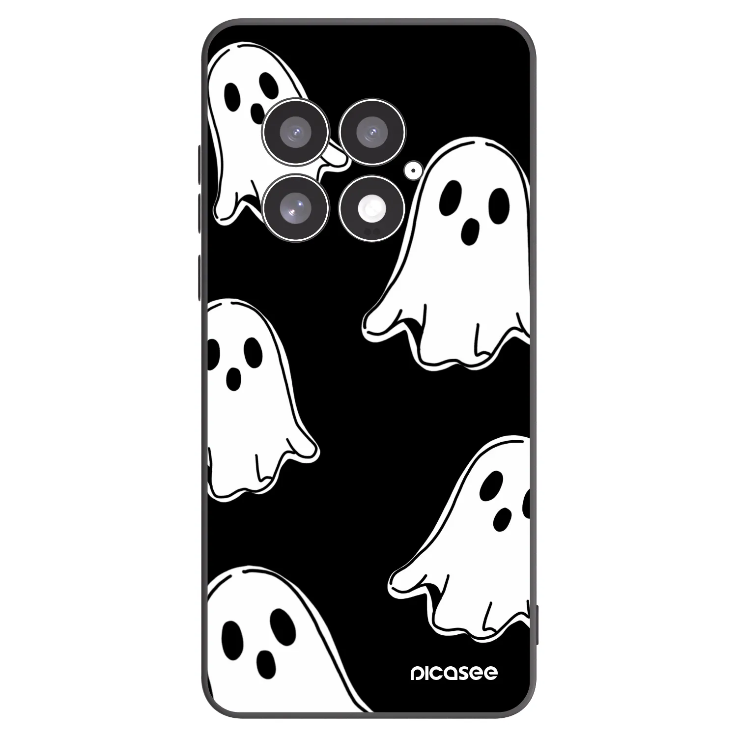 Picasee OnePlus 13 5G Hülle - Schwarzes Silikon - Black ghosts