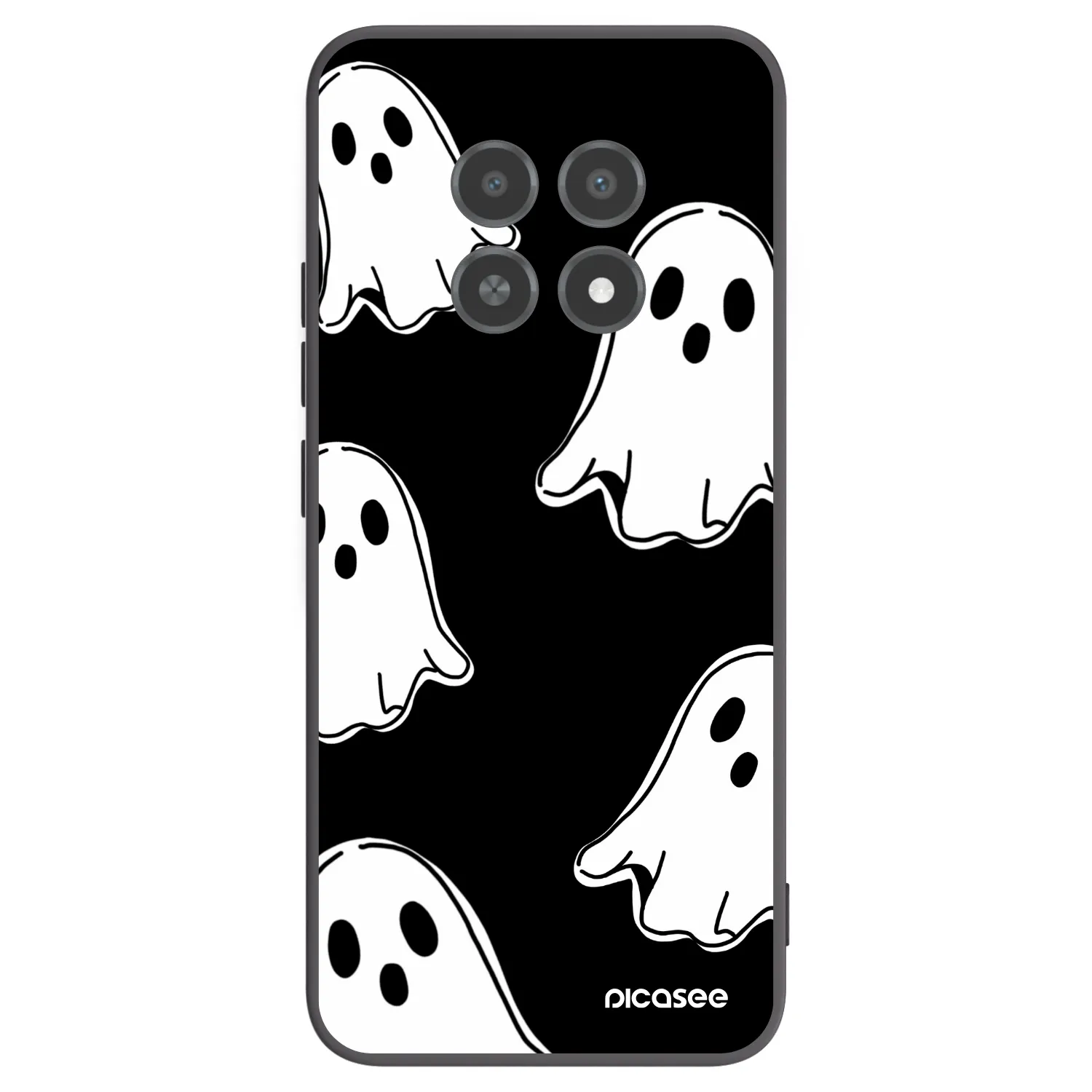 Picasee Realme 12X Hülle - Schwarzes Silikon - Black ghosts
