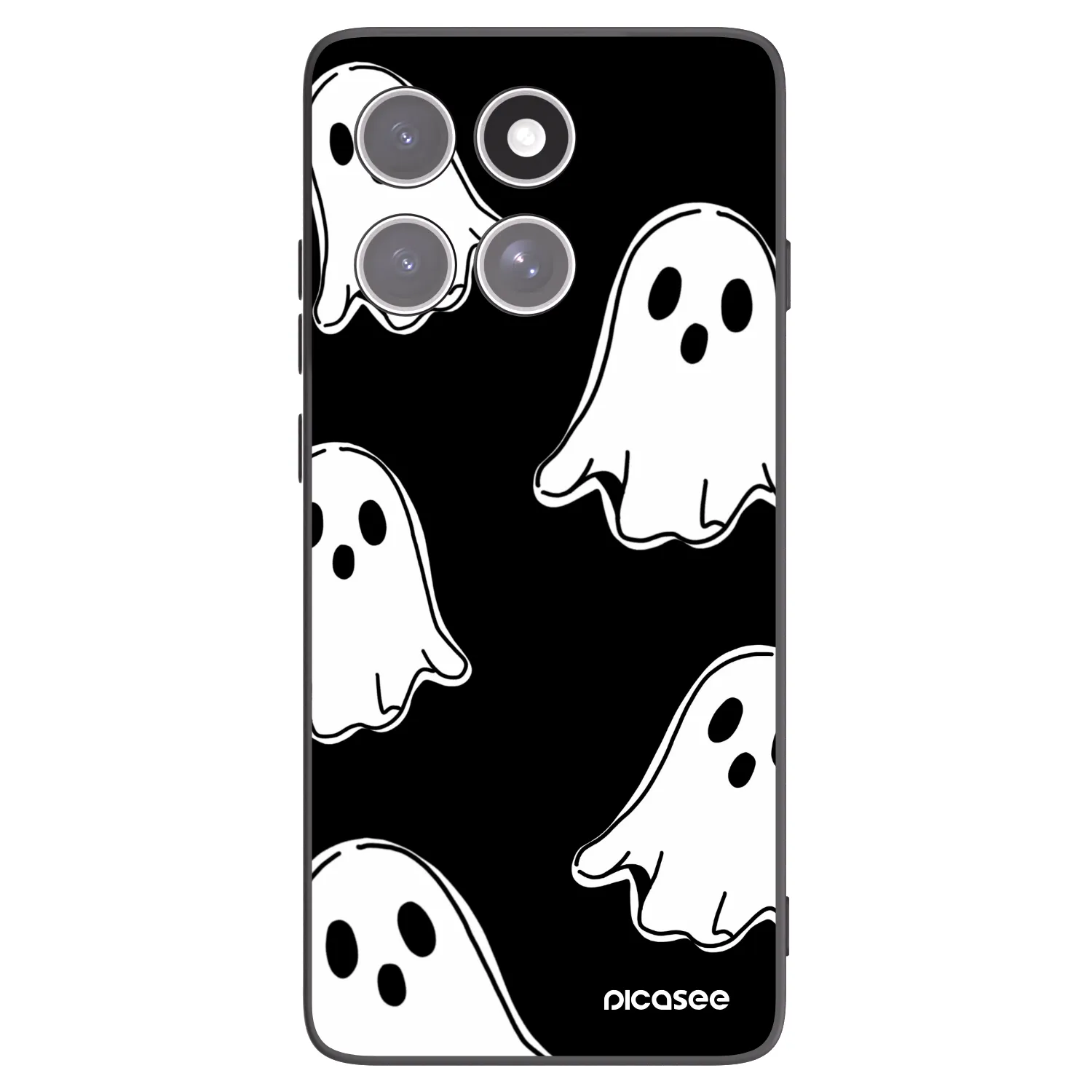 Picasee Motorola Edge 60 Pro Hülle - Schwarzes Silikon - Black ghosts