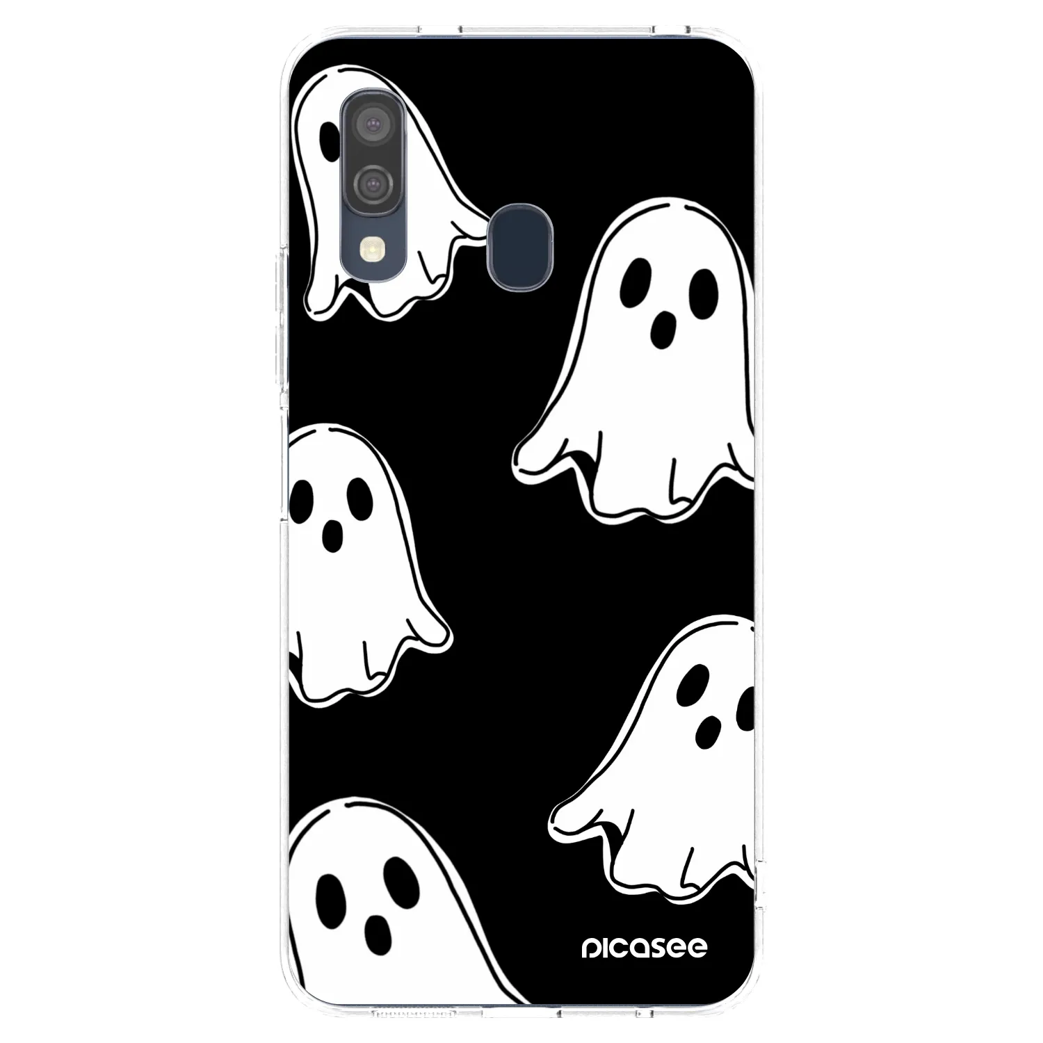 Picasee Samsung Galaxy A40 A405F Hülle - Transparentes Silikon - Black ghosts