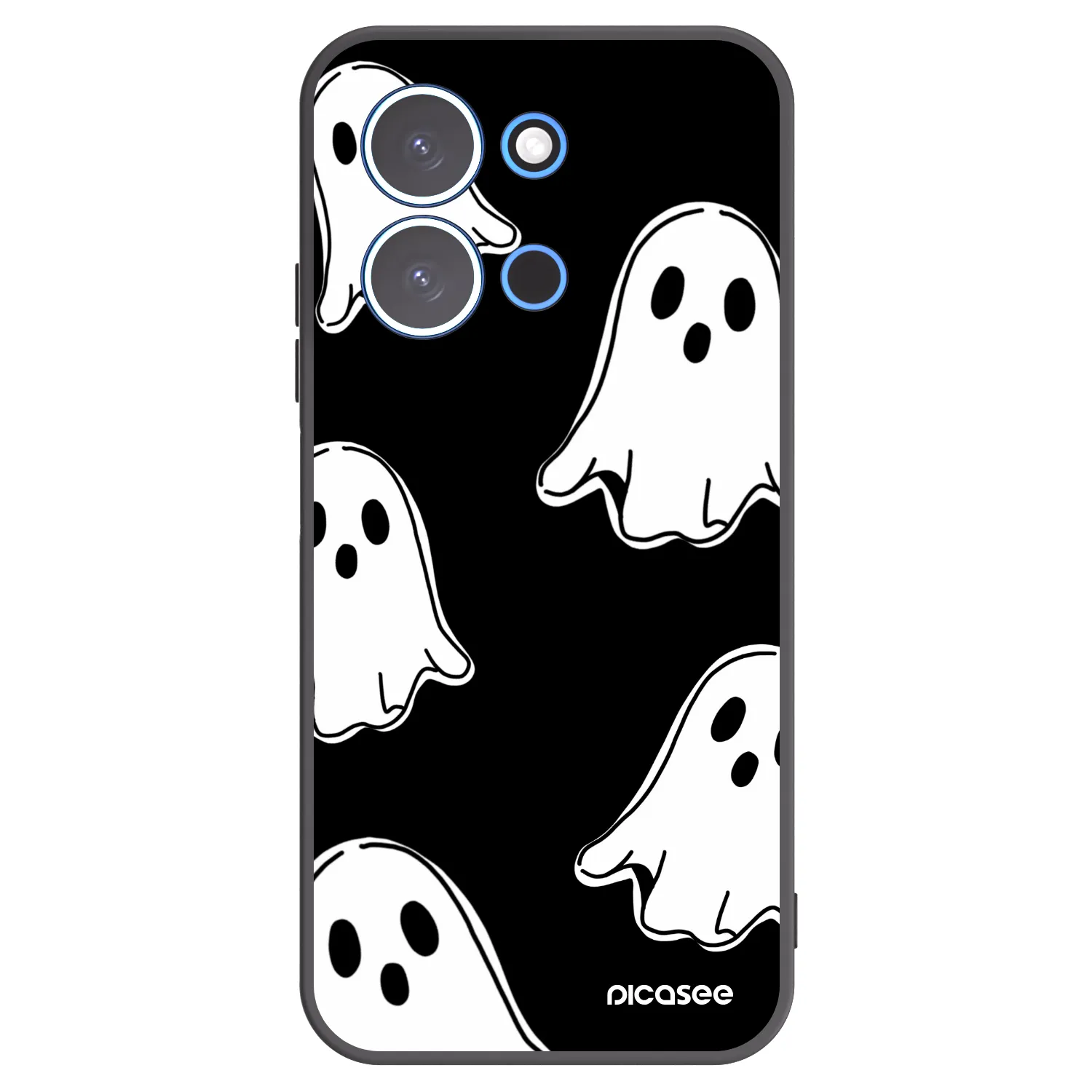 Picasee Xiaomi Redmi 15C 4G Hülle - Schwarzes Silikon - Black ghosts