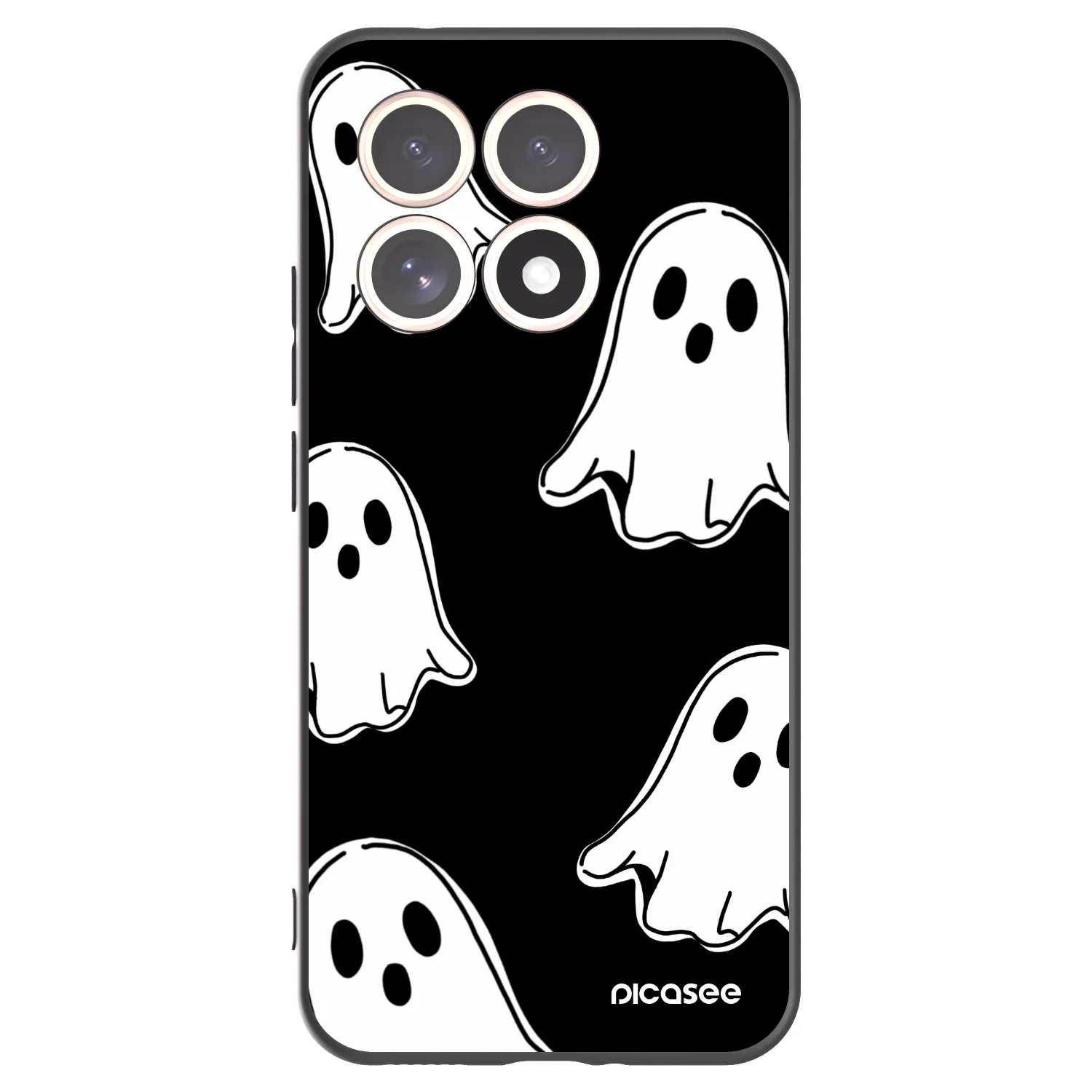 Picasee Xiaomi 15T Hülle - Schwarzes Silikon - Black ghosts