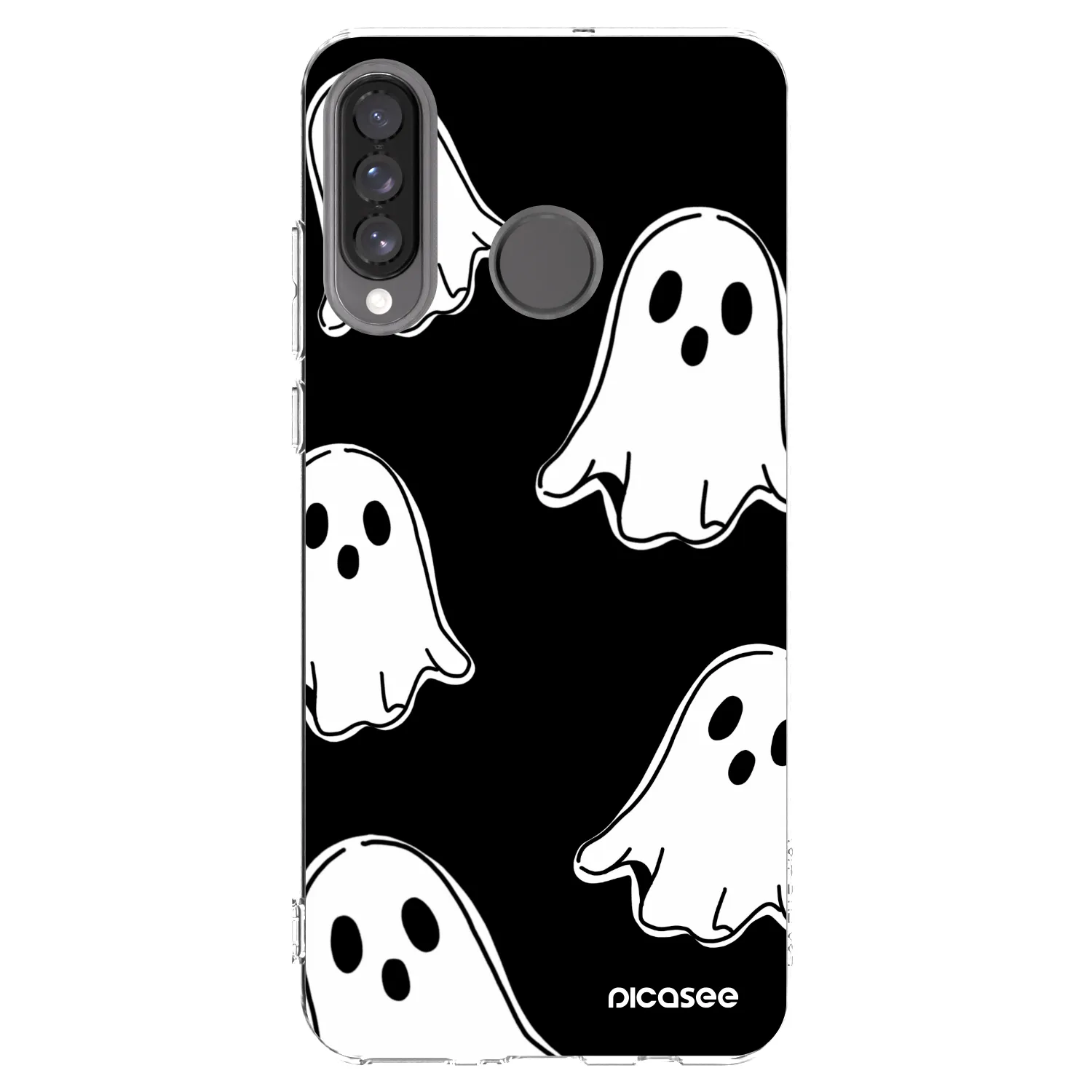 Picasee Huawei P30 Lite Hülle - Transparentes Silikon - Black ghosts