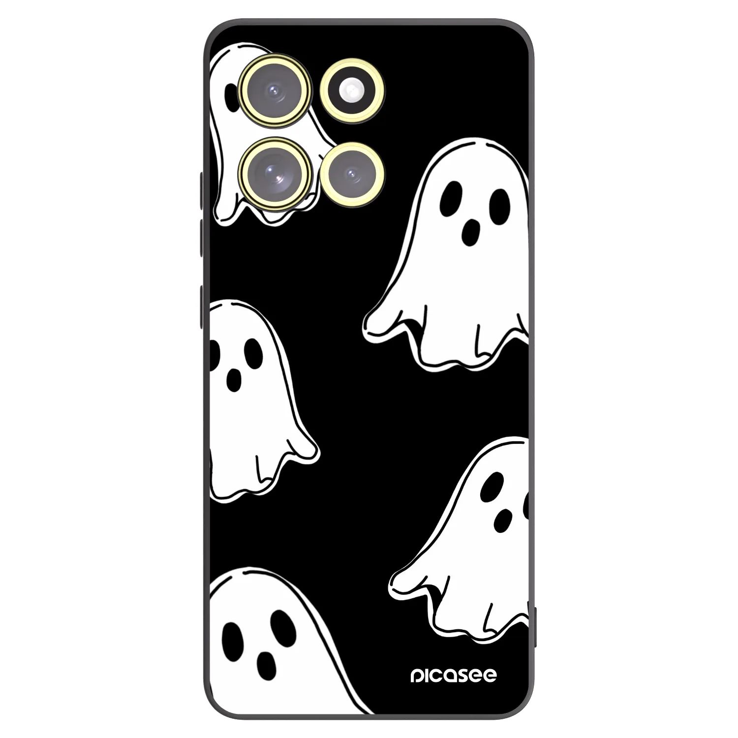 Picasee Motorola Moto G86 Power 5G Hülle - Schwarzes Silikon - Black ghosts