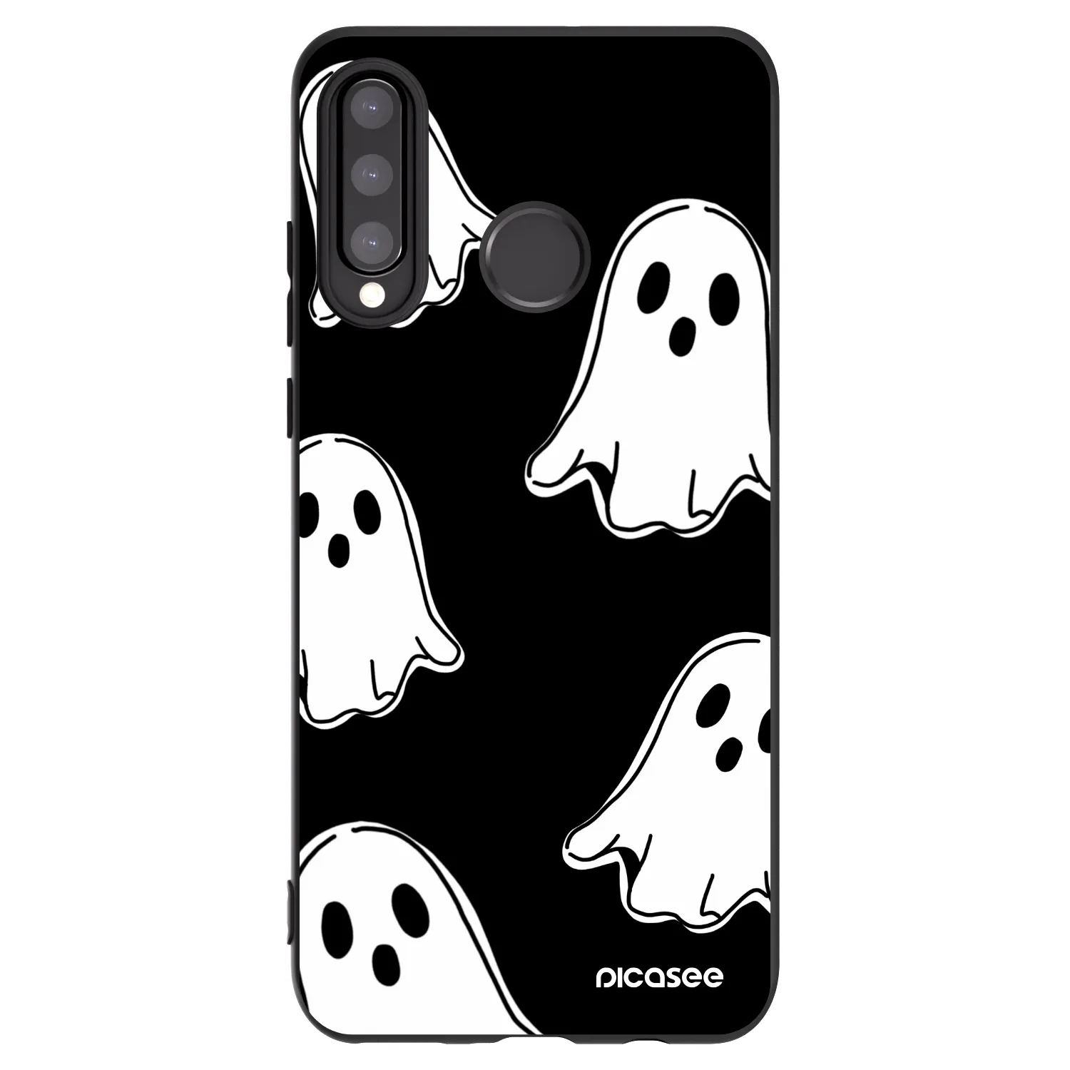Picasee Huawei P30 Lite Hülle - Schwarzes Silikon - Black ghosts