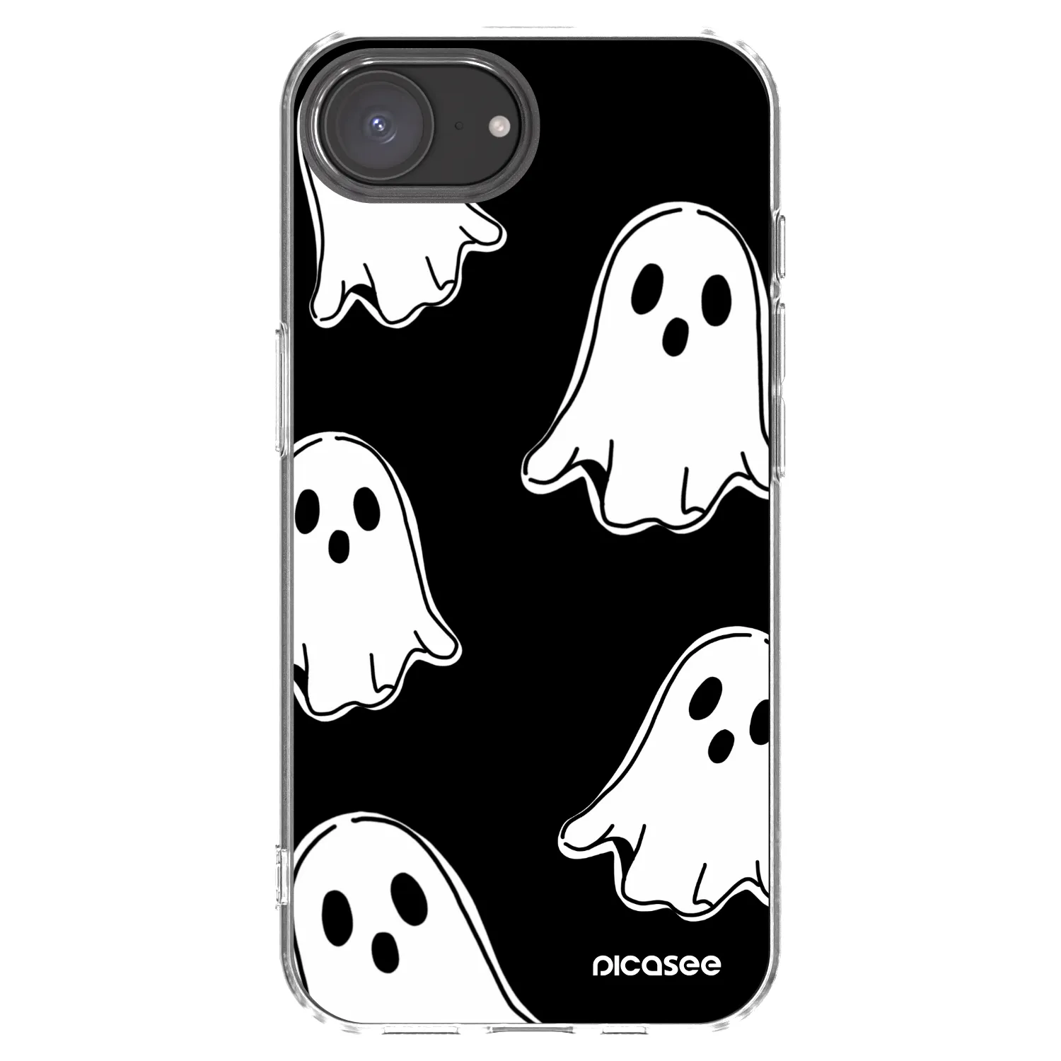 Picasee Apple iPhone 17e Hülle - Transparentes Silikon - Black ghosts