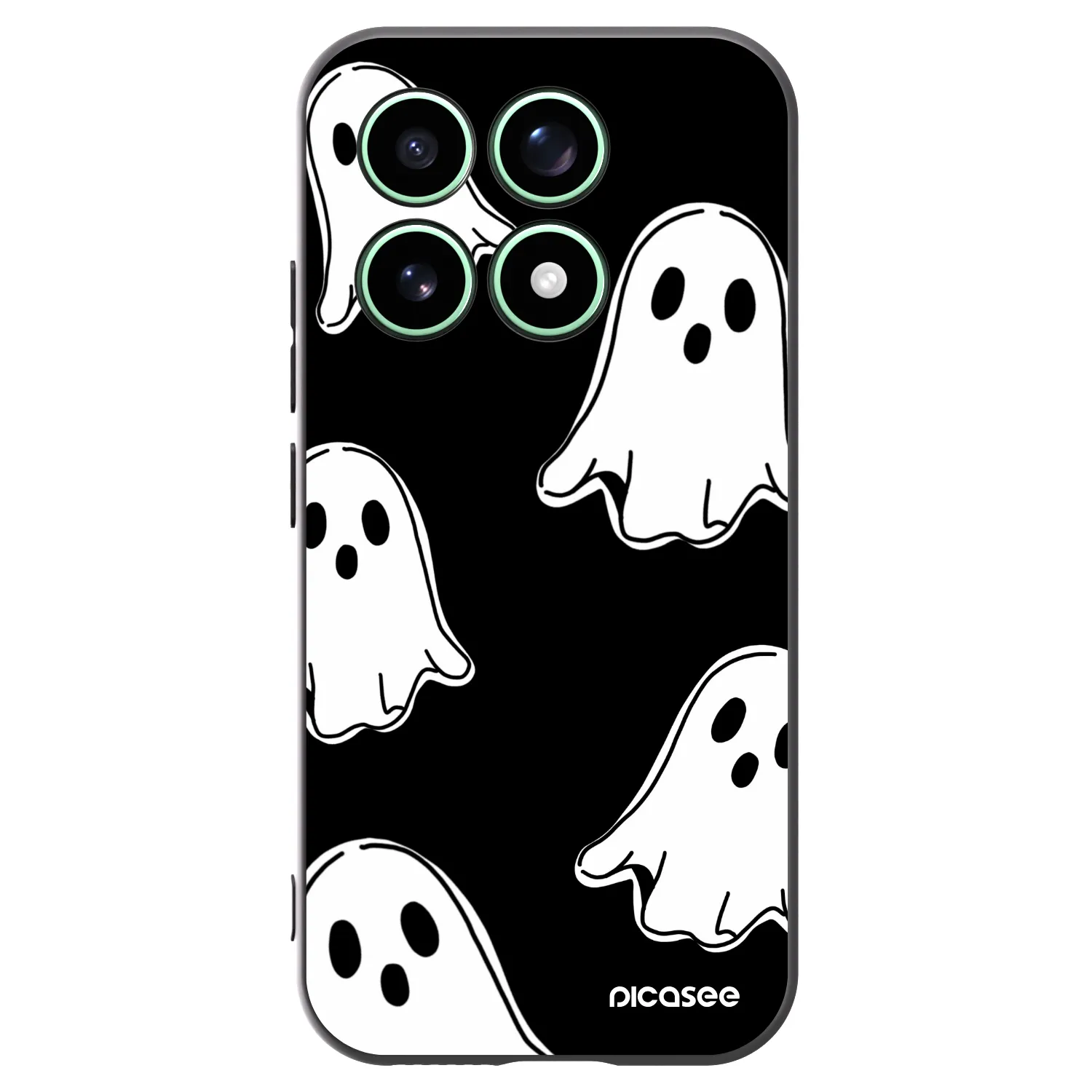 Picasee Xiaomi 17 Hülle - Schwarzes Silikon - Black ghosts
