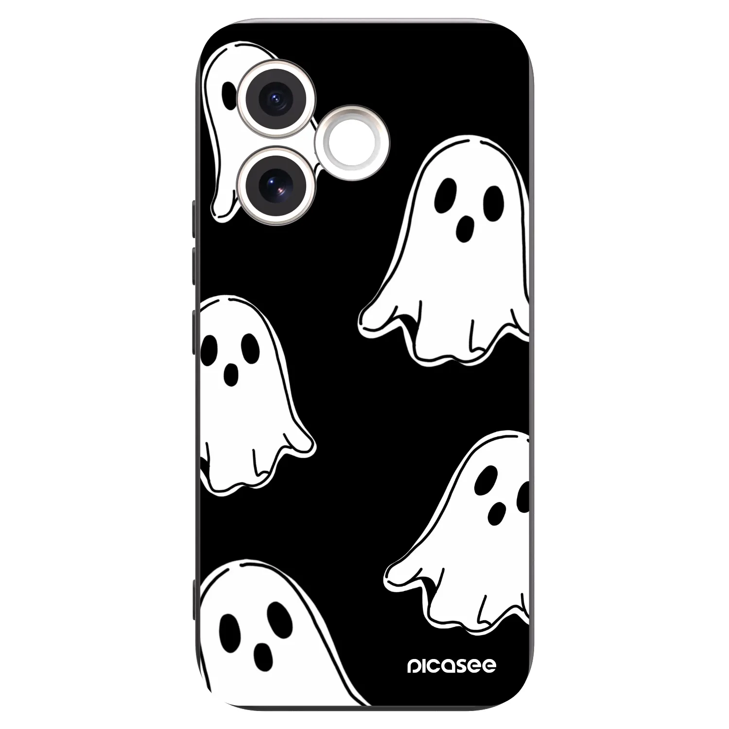 Picasee Honor 600 Lite Hülle - Schwarzes Silikon - Black ghosts