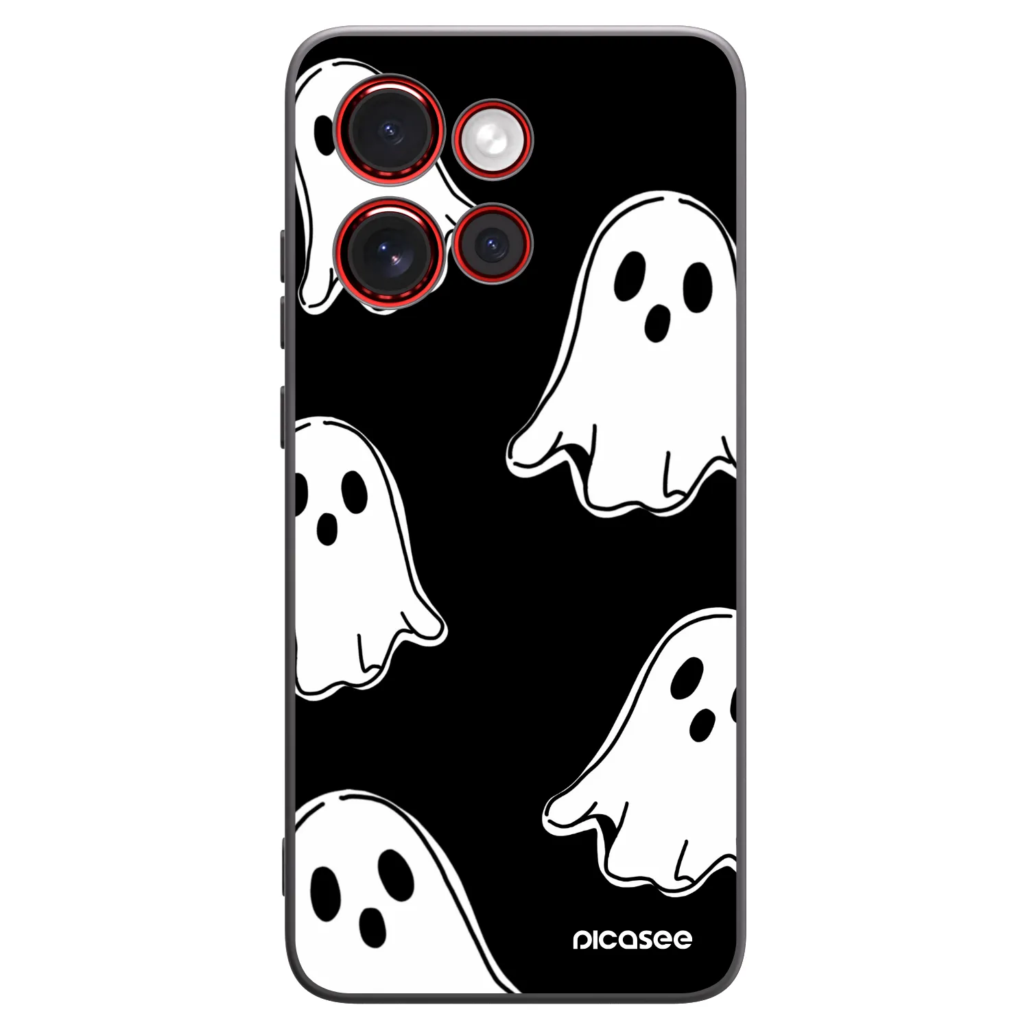 Picasee Motorola Edge 60 Neo 5G Hülle - Schwarzes Silikon - Black ghosts