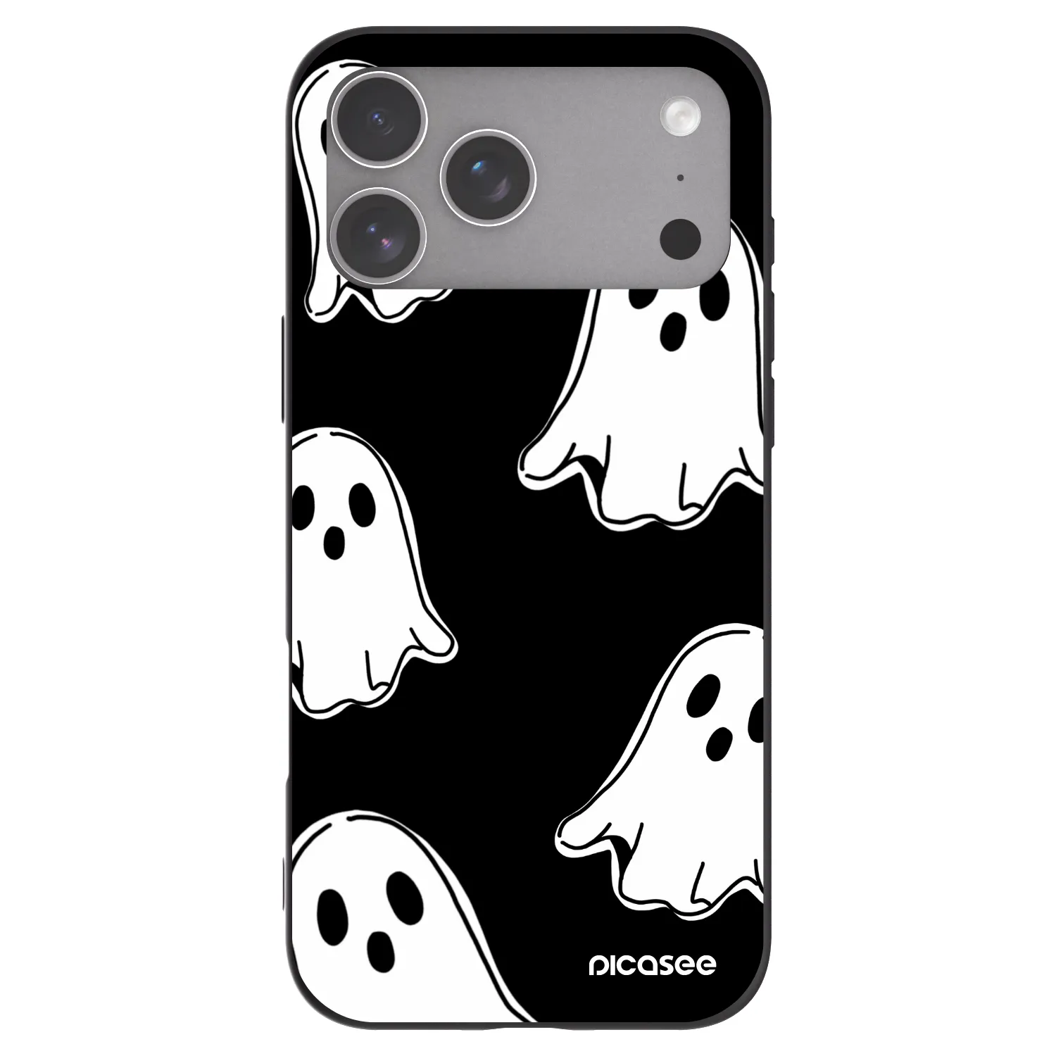 Picasee Apple iPhone 18 Pro Max Hülle - Schwarzes Silikon - Black ghosts