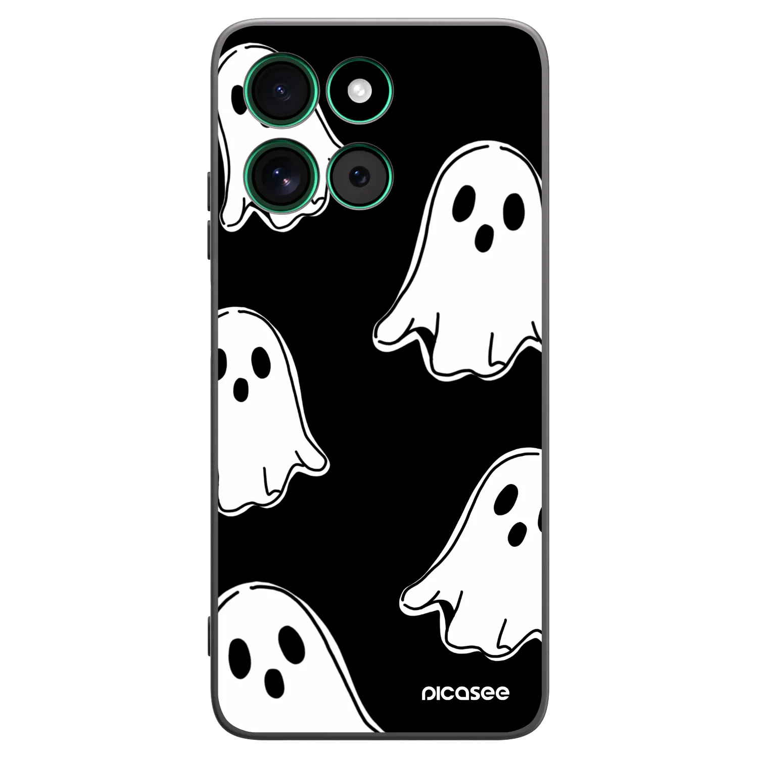 Picasee Motorola Moto G57 Power Hülle - Schwarzes Silikon - Black ghosts