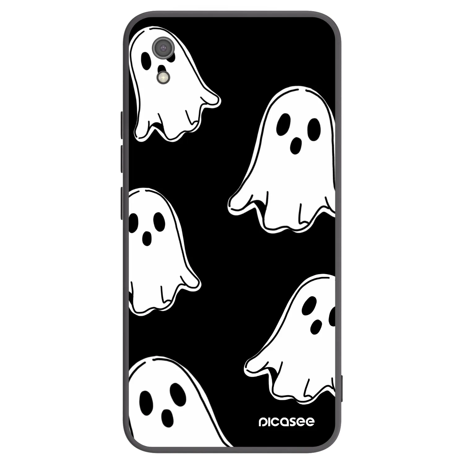 Picasee Xiaomi Redmi 7A Hülle - Schwarzes Silikon - Black ghosts