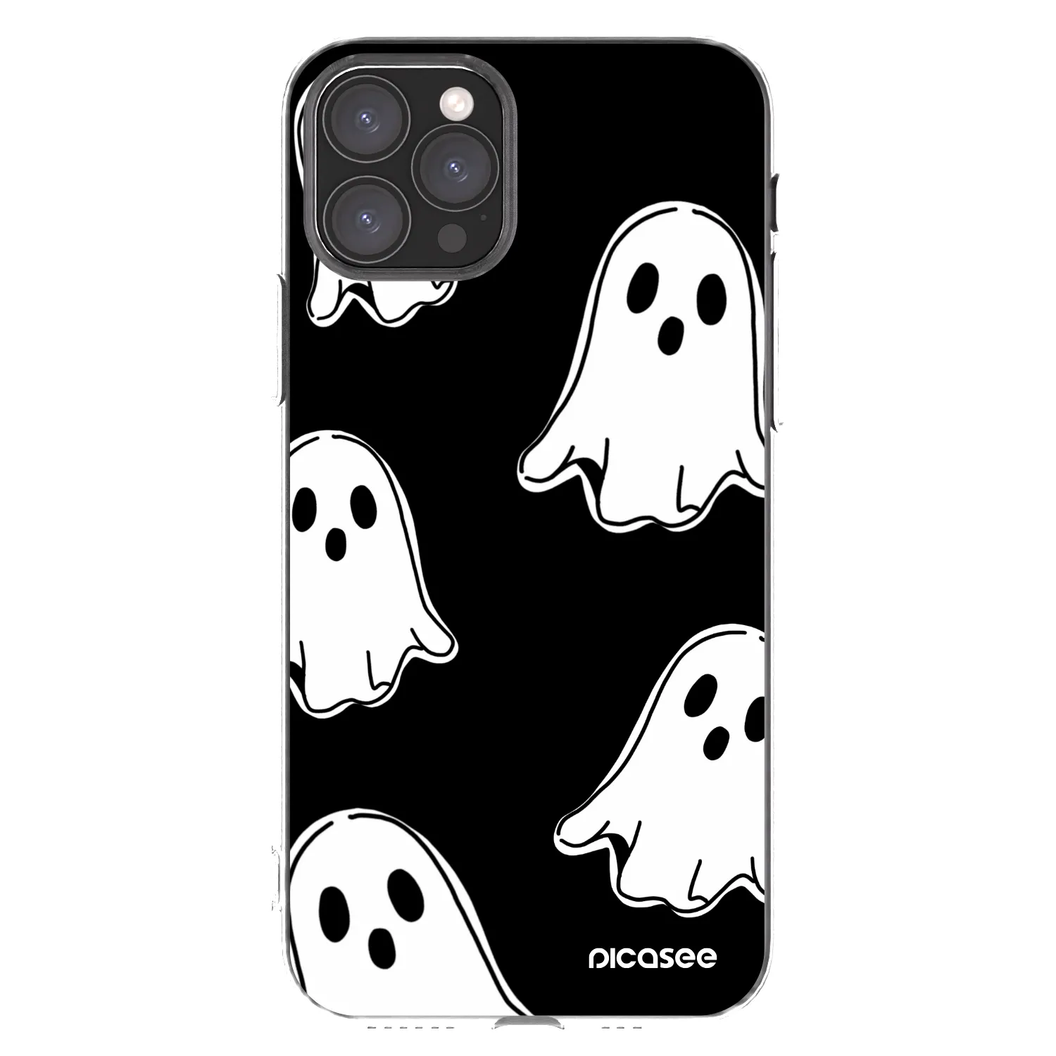 Picasee Apple iPhone 11 Pro Hülle - Transparentes Silikon - Black ghosts