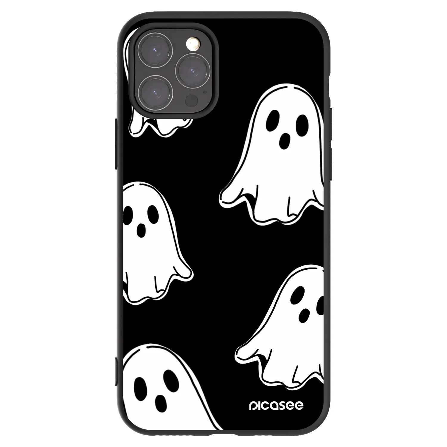 Picasee Apple iPhone 11 Pro Hülle - Schwarzes Silikon - Black ghosts