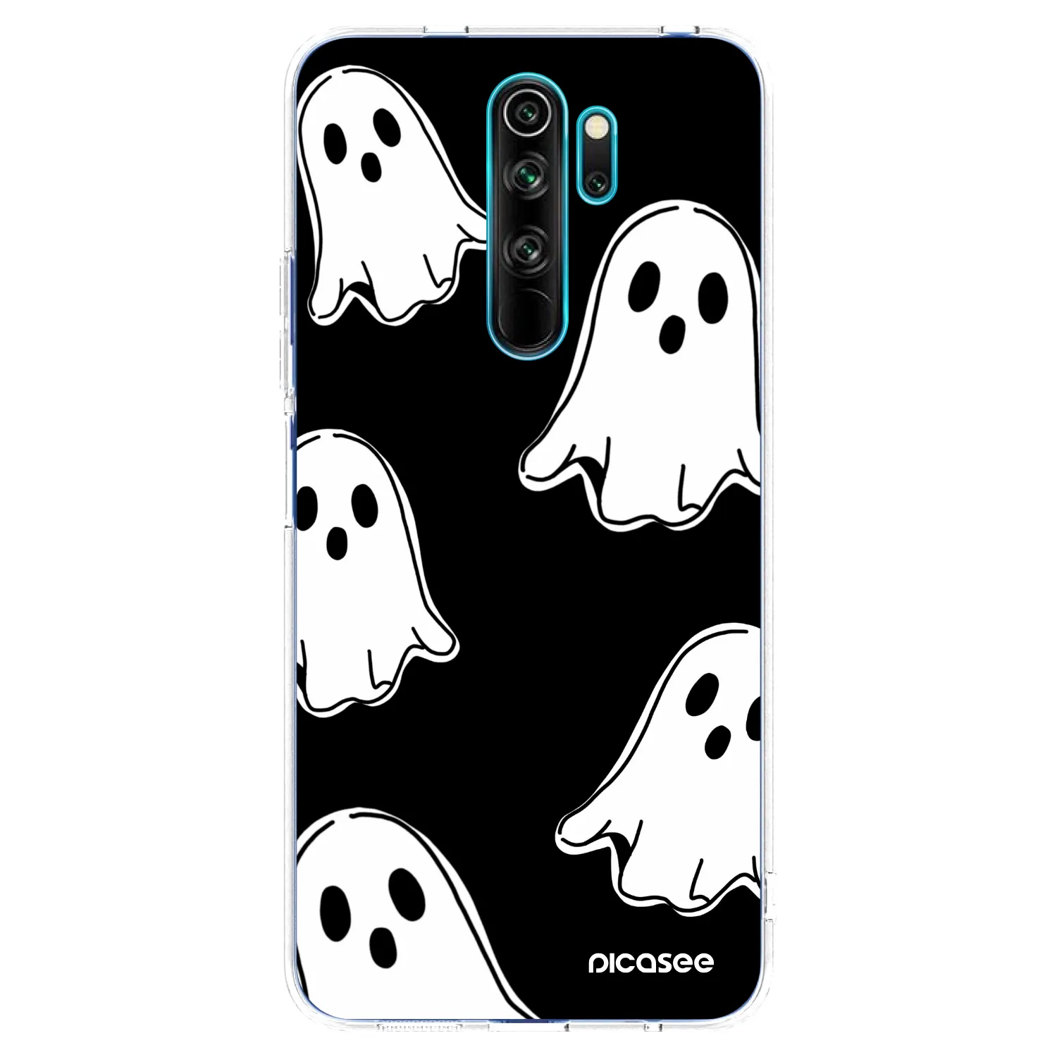 Picasee Xiaomi Redmi Note 8 Pro Hülle - Transparentes Silikon - Black ghosts