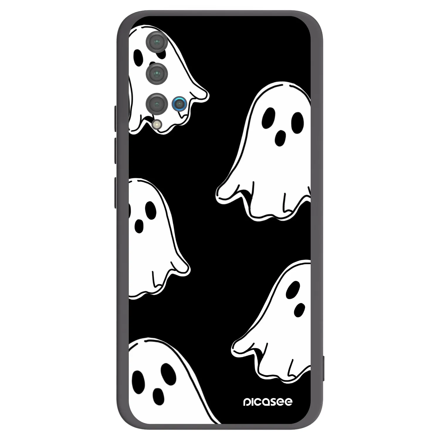 Picasee Huawei Nova 5T Hülle - Schwarzes Silikon - Black ghosts