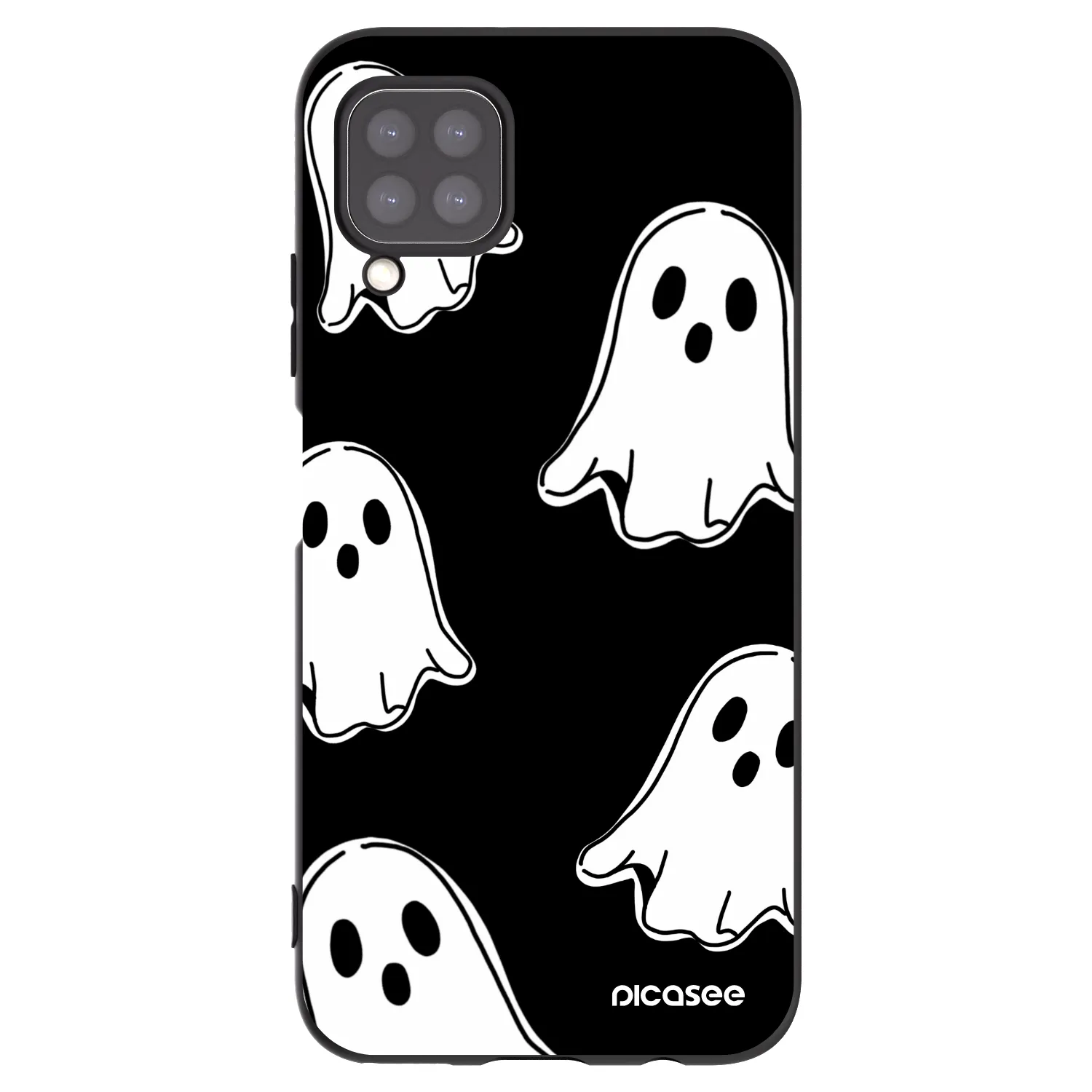 Picasee Huawei P40 Lite Hülle - Schwarzes Silikon - Black ghosts