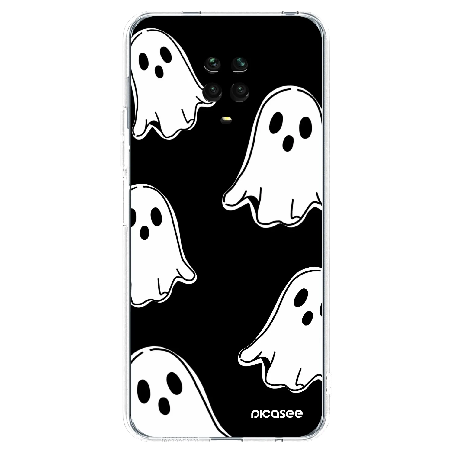 Picasee Xiaomi Redmi Note 9 Pro Hülle - Transparentes Silikon - Black ghosts