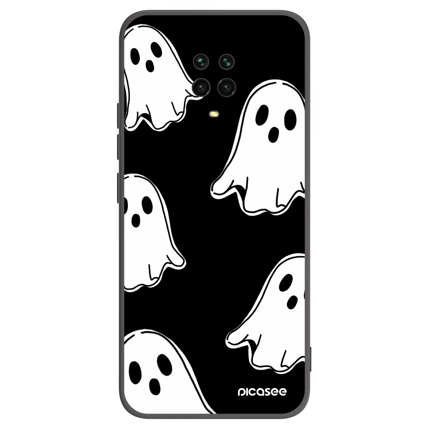 Picasee Xiaomi Redmi Note 9S Hülle - Schwarzes Silikon - Black ghosts