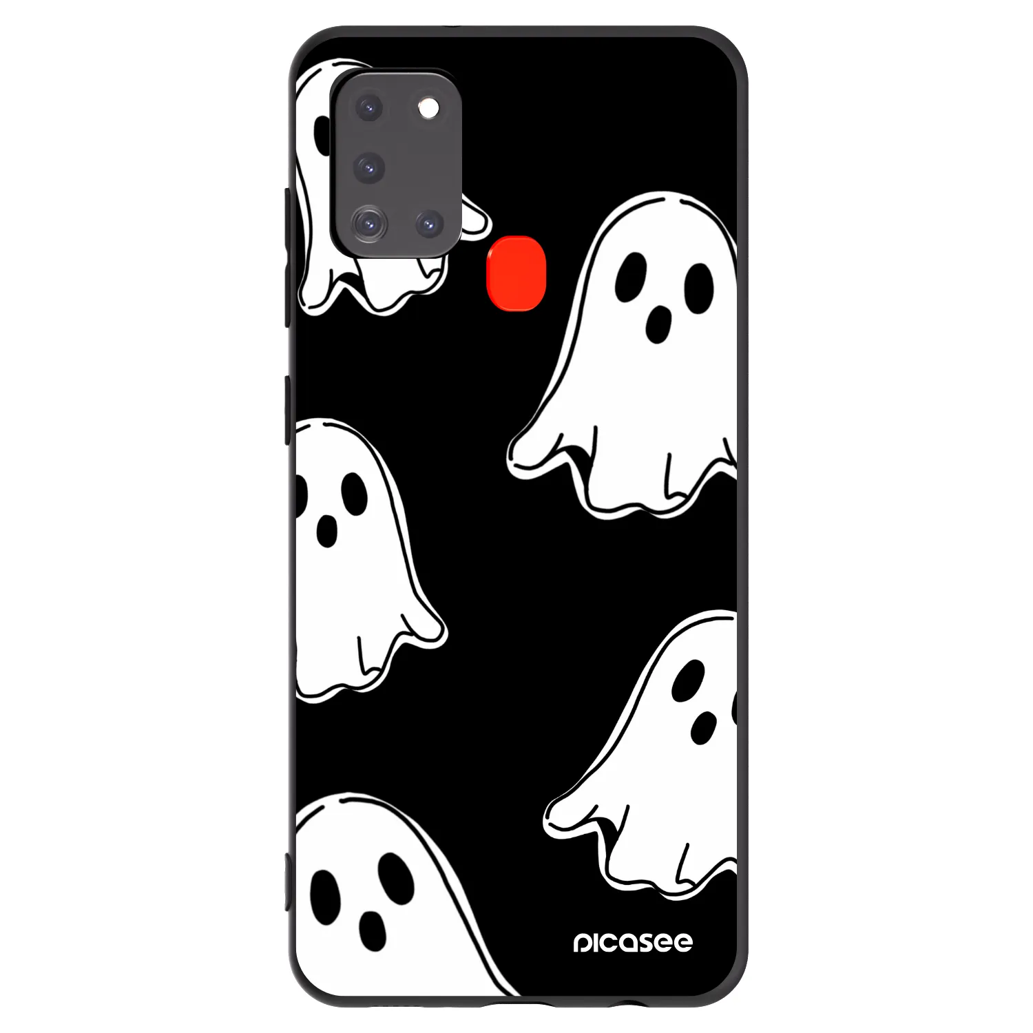 Picasee Samsung Galaxy A21s Hülle - Schwarzes Silikon - Black ghosts