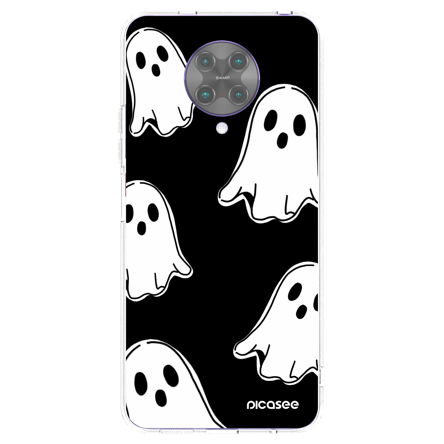 Picasee Xiaomi Poco F2 Pro Hülle - Transparentes Silikon - Black ghosts