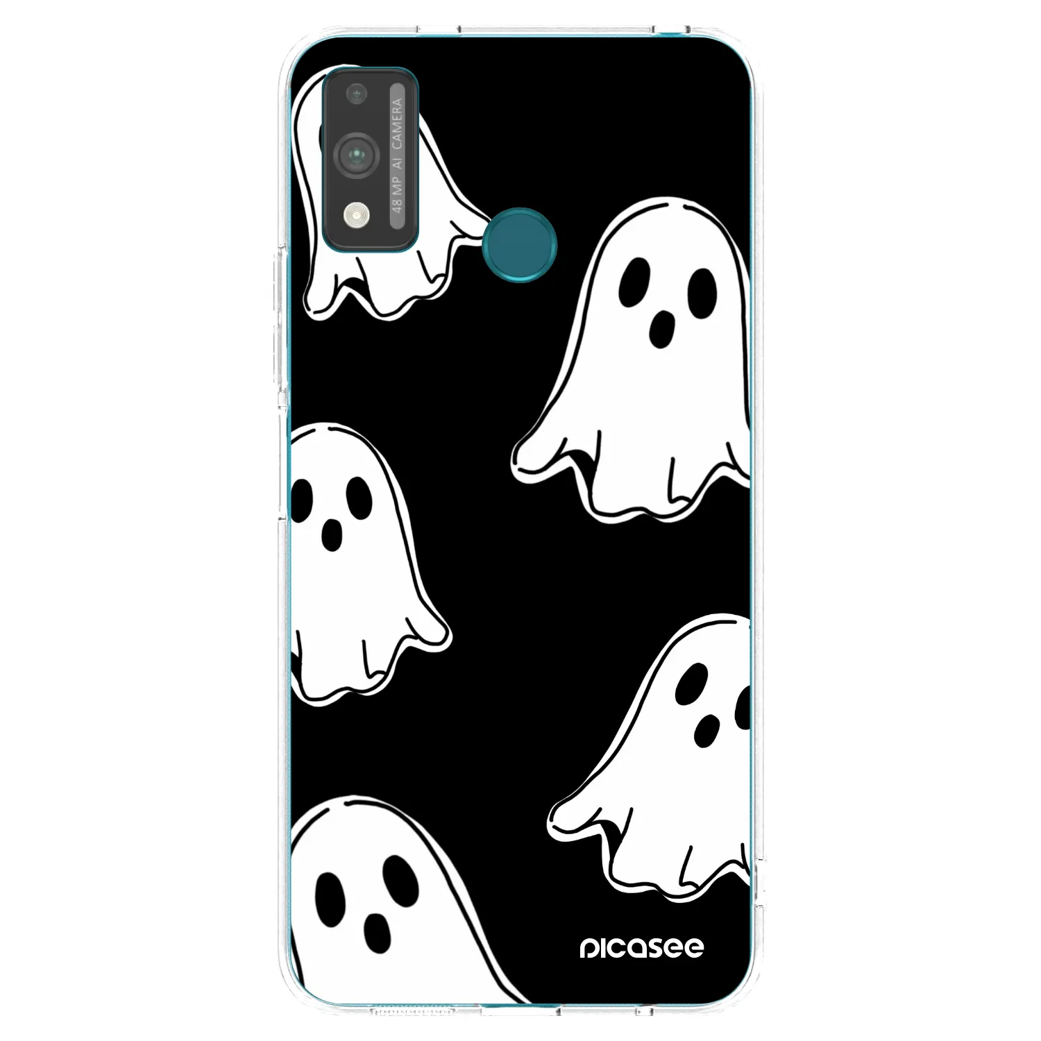 Picasee Honor 9X Lite Hülle - Transparentes Silikon - Black ghosts