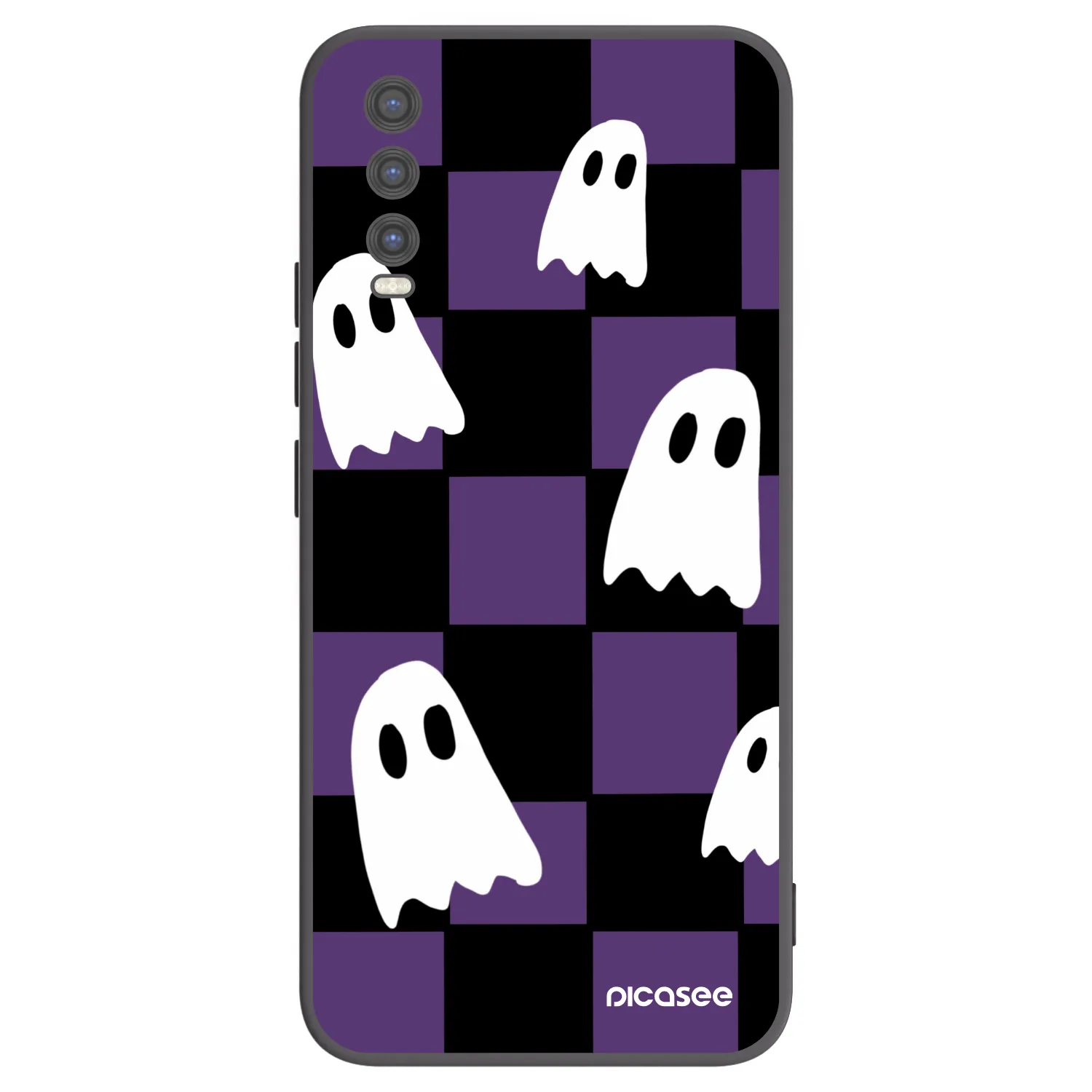 Picasee Vivo Y20s Hülle - Schwarzes Silikon - Ghosts