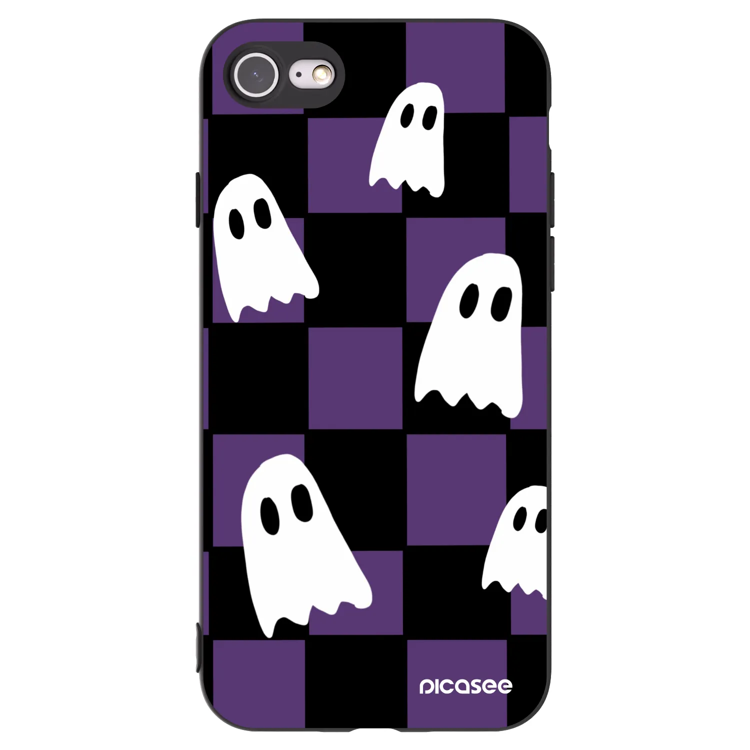 Picasee Apple iPhone 7 Hülle - Schwarzes Silikon - Ghosts