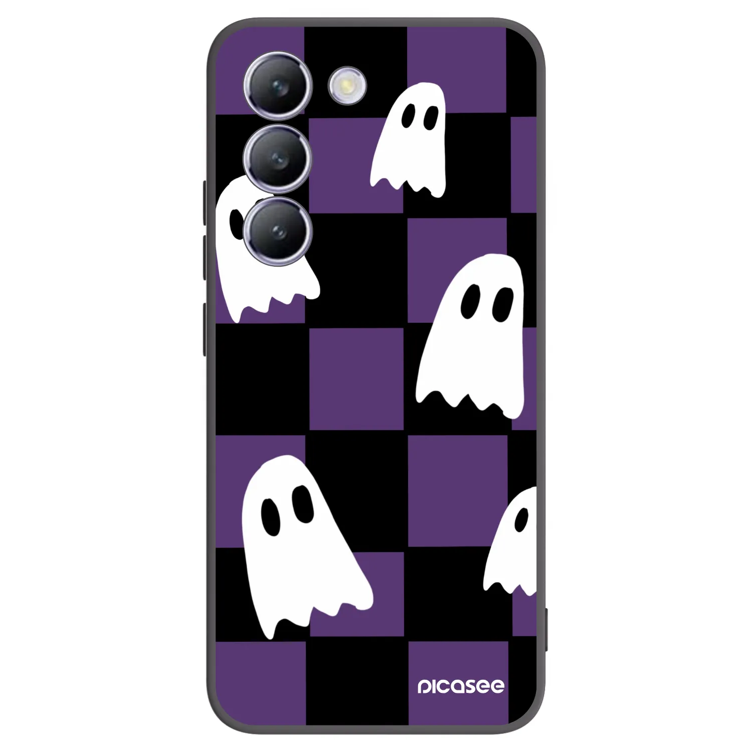 Picasee Vivo V40 SE 5G Hülle - Schwarzes Silikon - Ghosts